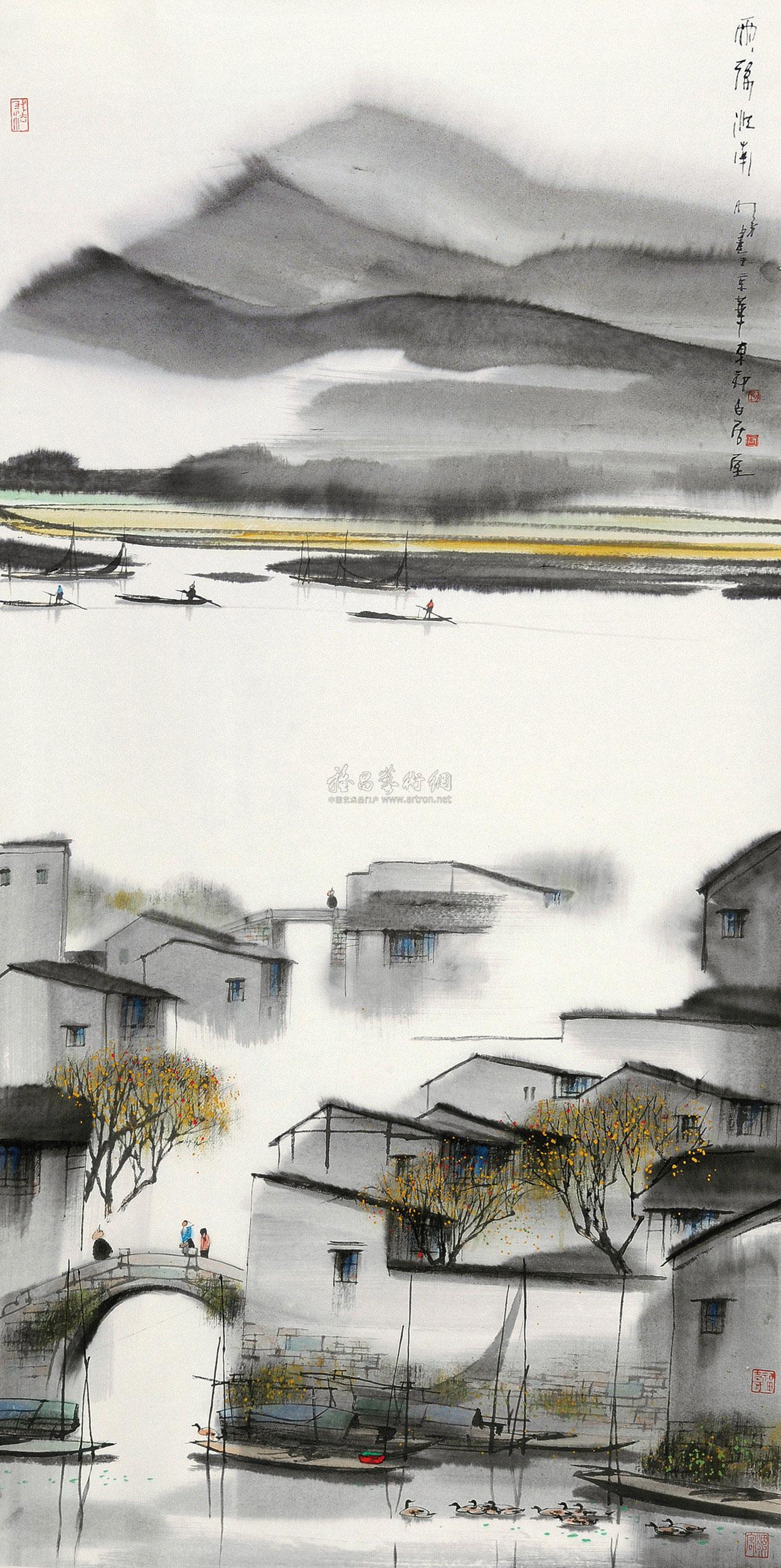 0958雨后江南镜心设色纸本