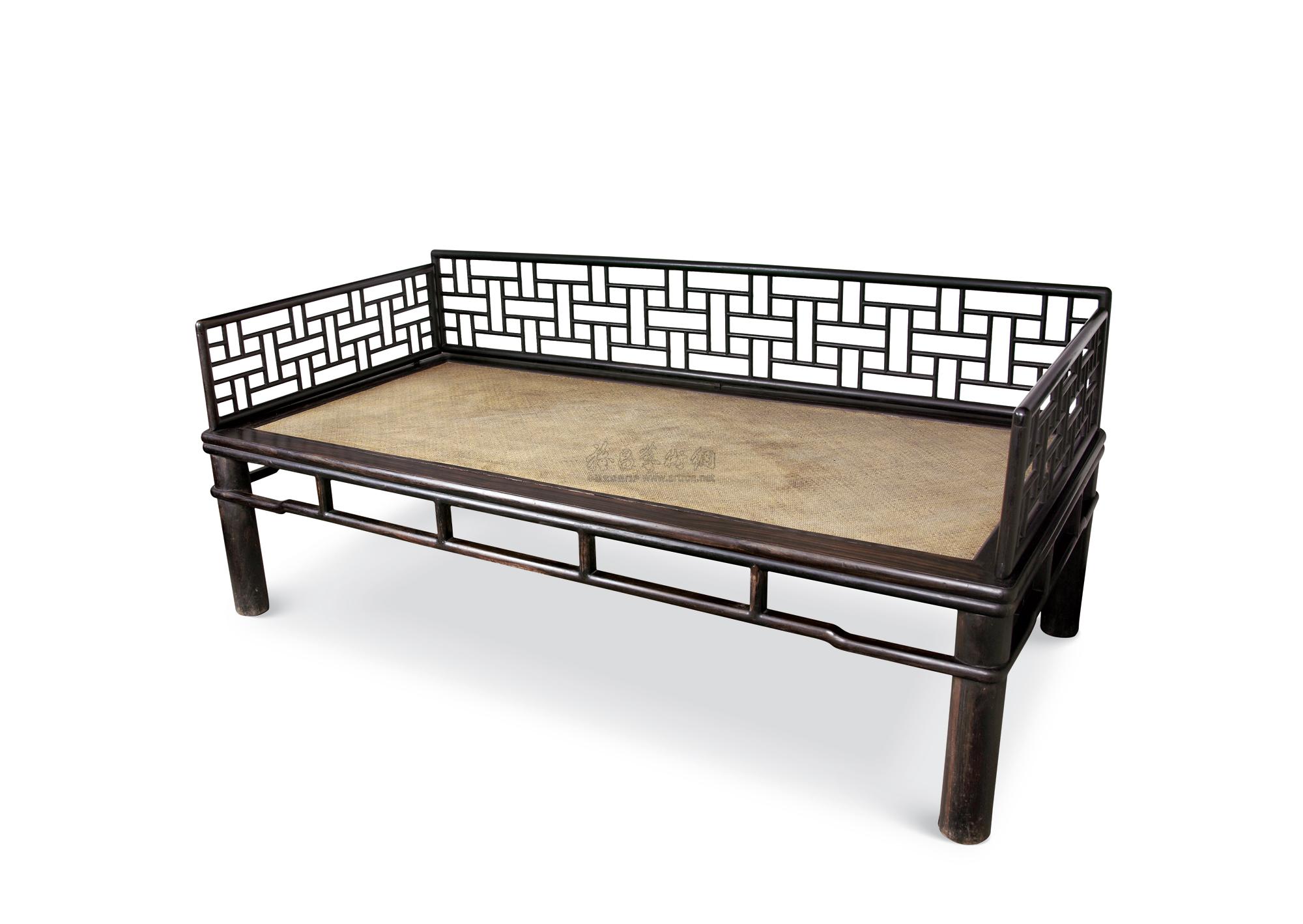 0079藤编座面罗汉床