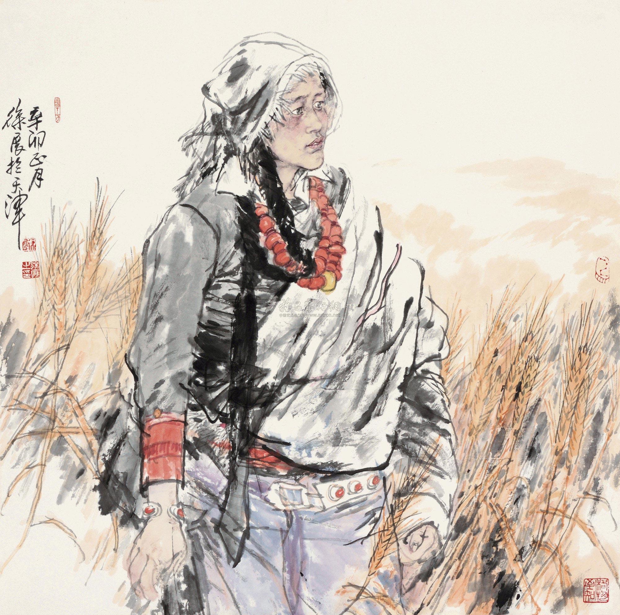 01202011年作青稞镜心设色纸本
