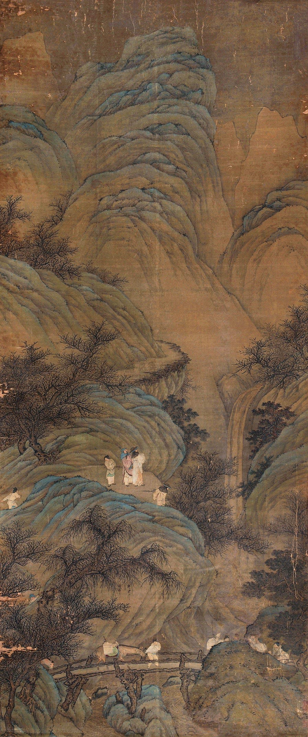 【行旅图 立轴 设色绢本】拍卖品_图片_价格_鉴赏