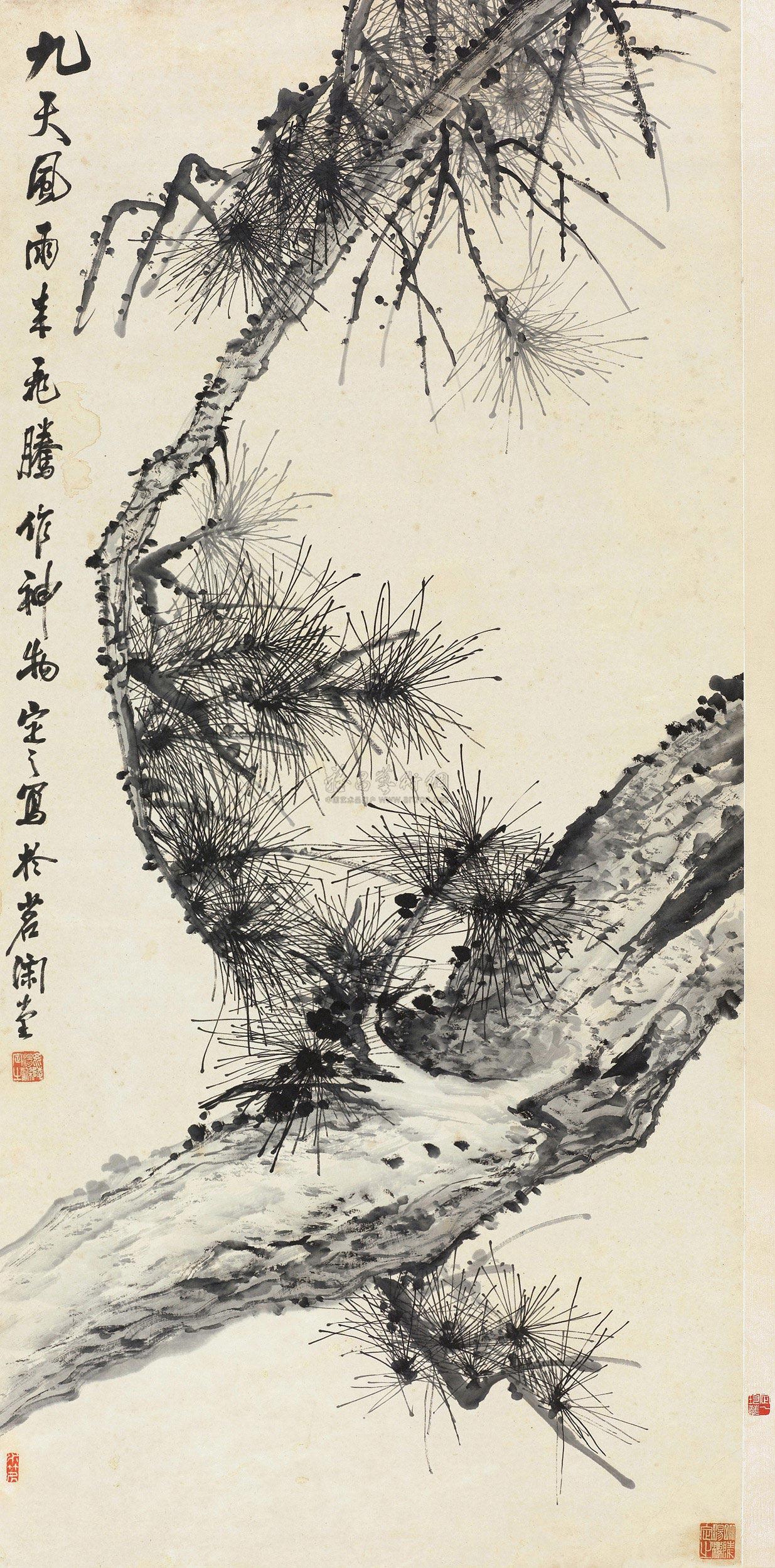 0425 墨松 立轴 水墨纸本