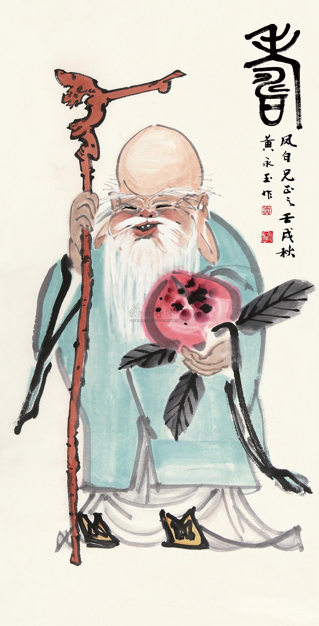 0210寿星图一件立轴纸本