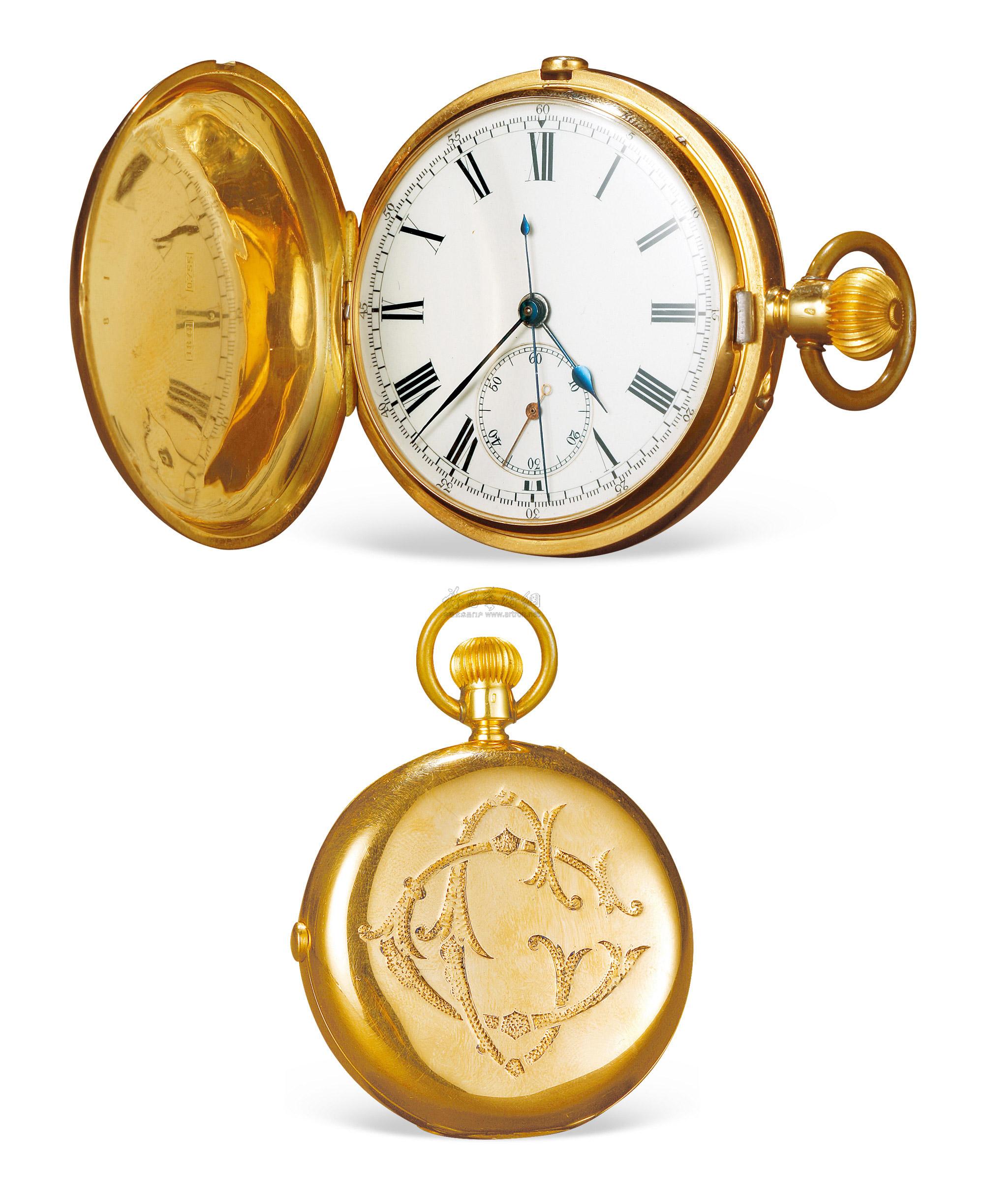 0664瑞士18k金猎人怀表