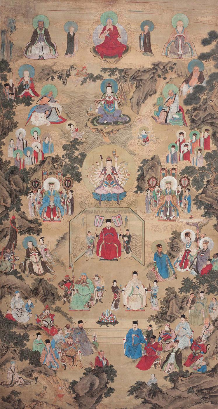 【天官图 立轴 设色绢本】拍卖品_图片_价格_鉴赏