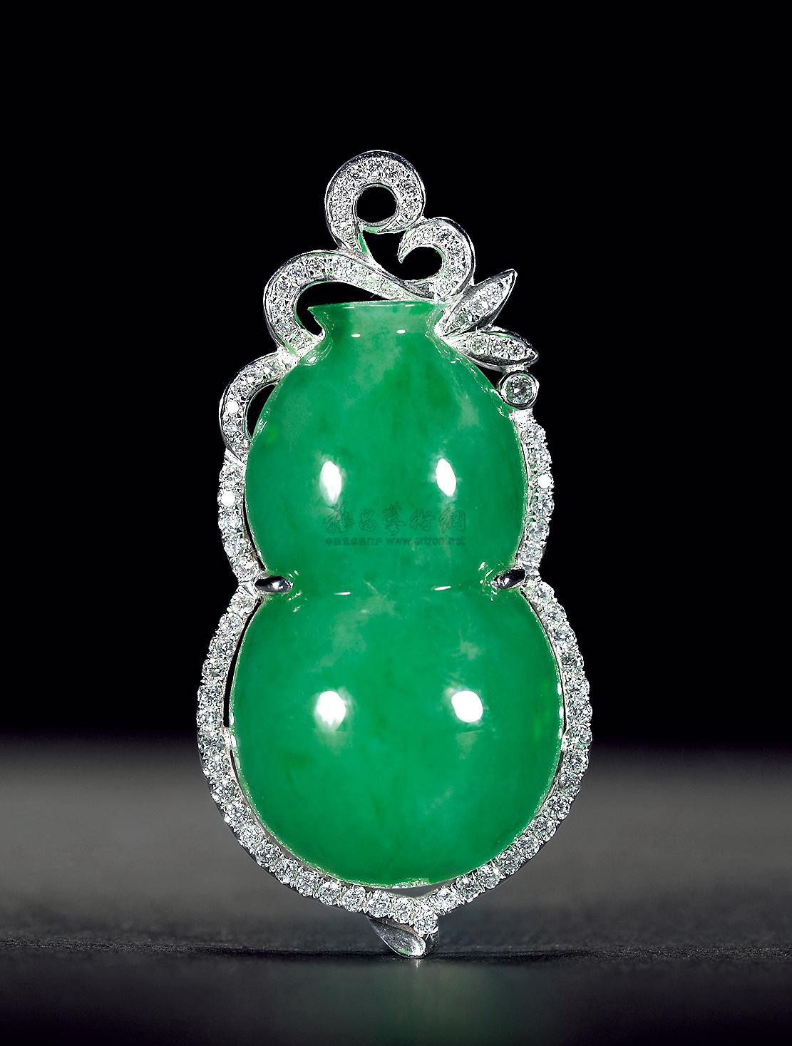 0179a货750翡翠挂件宝葫芦