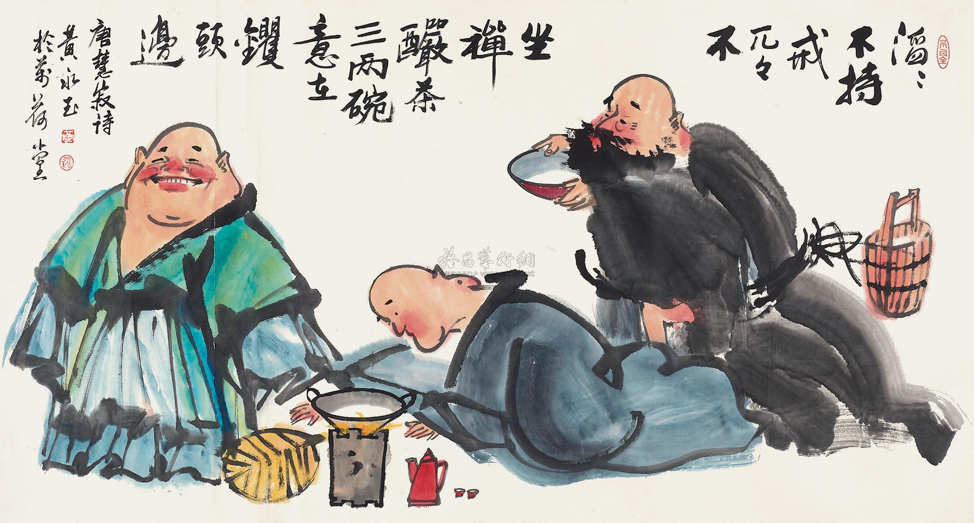 0103煮茶图镜片纸本
