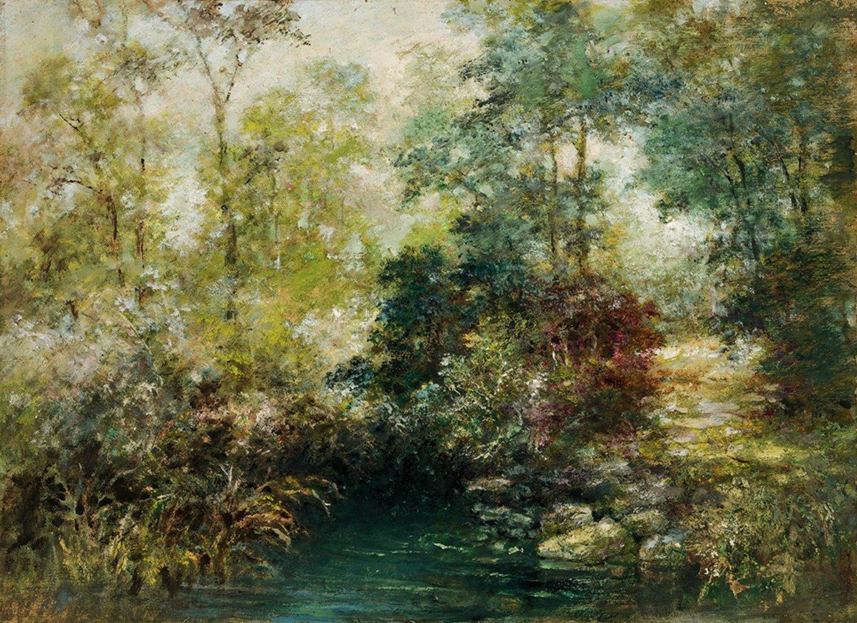 25831980年作泉迹布面油画