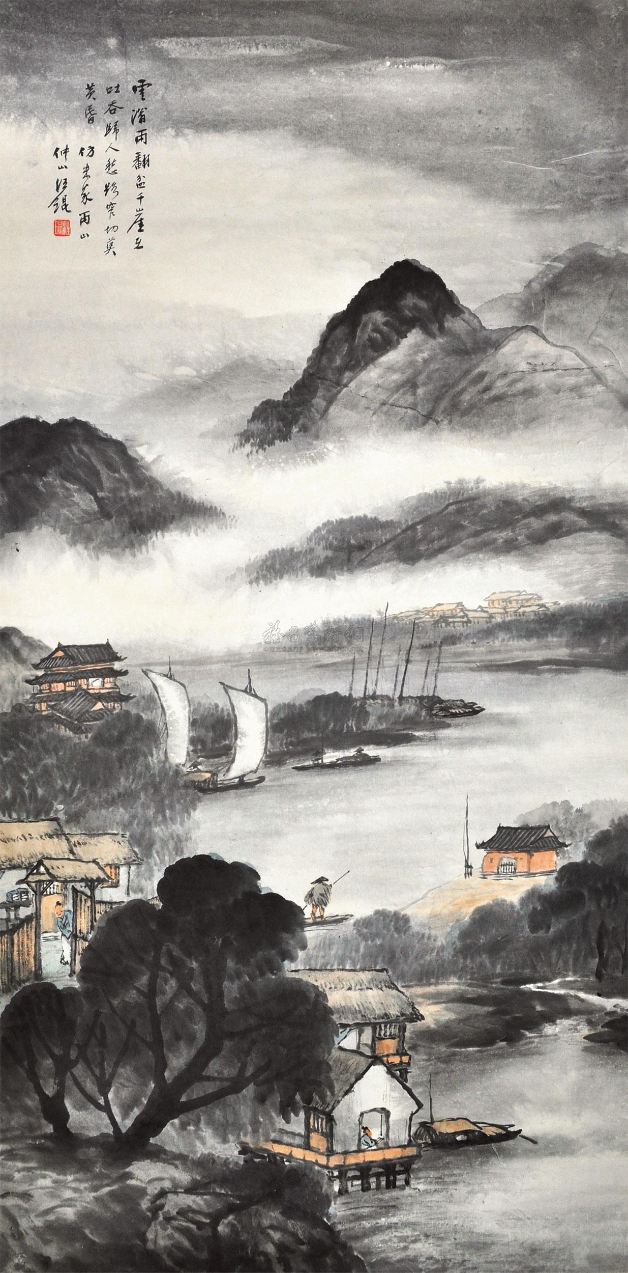 【米家山水 立轴 纸本】拍卖品_图片_价格_鉴赏_绘画_雅昌艺术品拍卖网