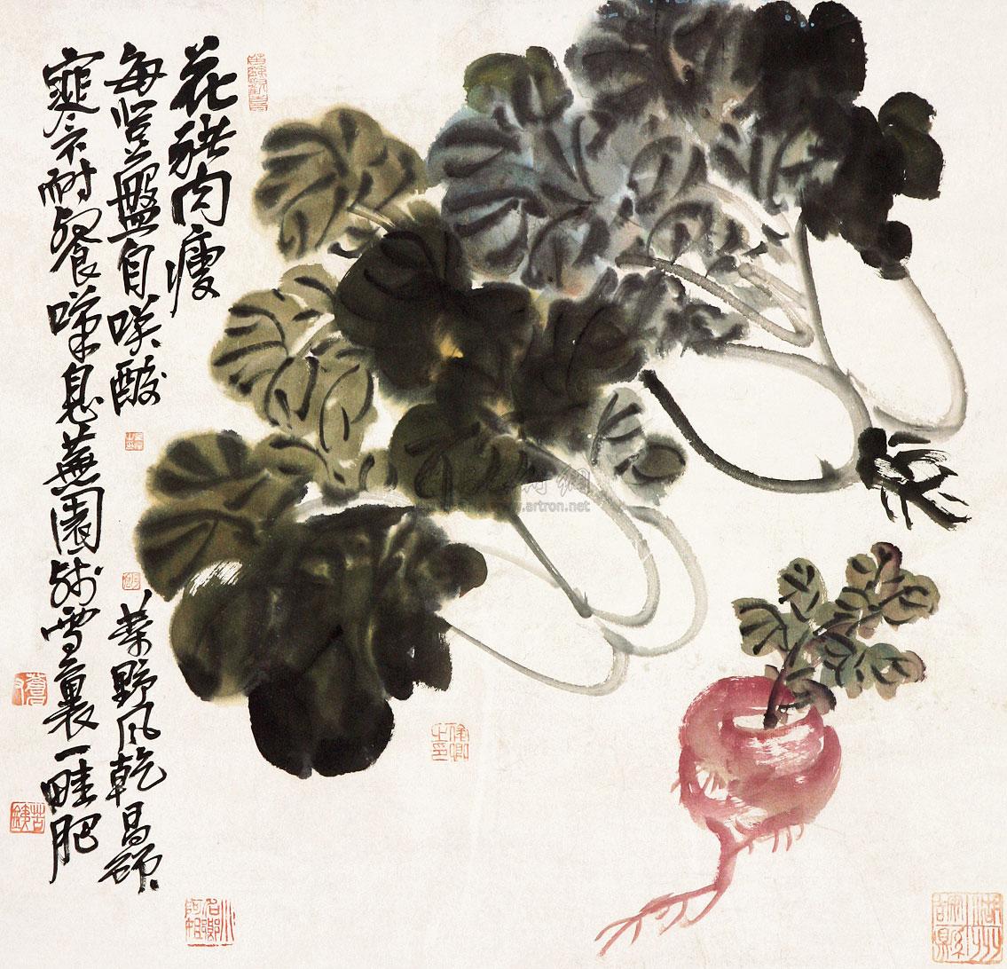 【白菜萝卜 立轴 纸本】拍卖品_图片_价格_鉴赏_绘画_雅昌艺术品拍卖