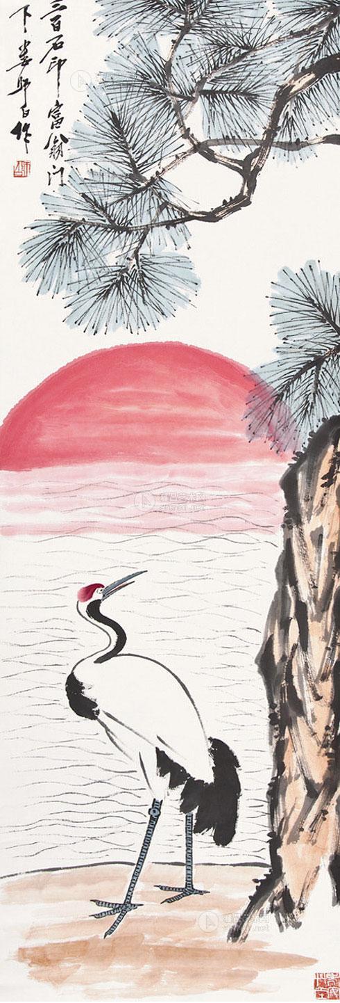 1247祖国颂立轴纸本