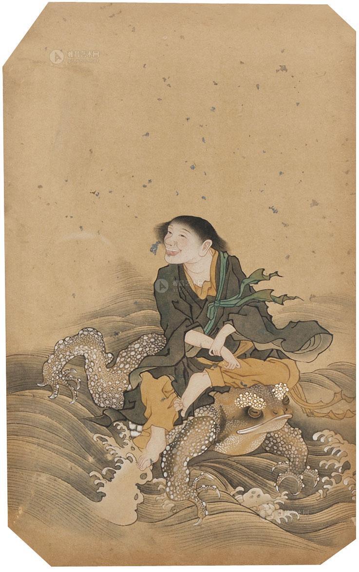 1529 刘海戏金蟾 镜框 纸本