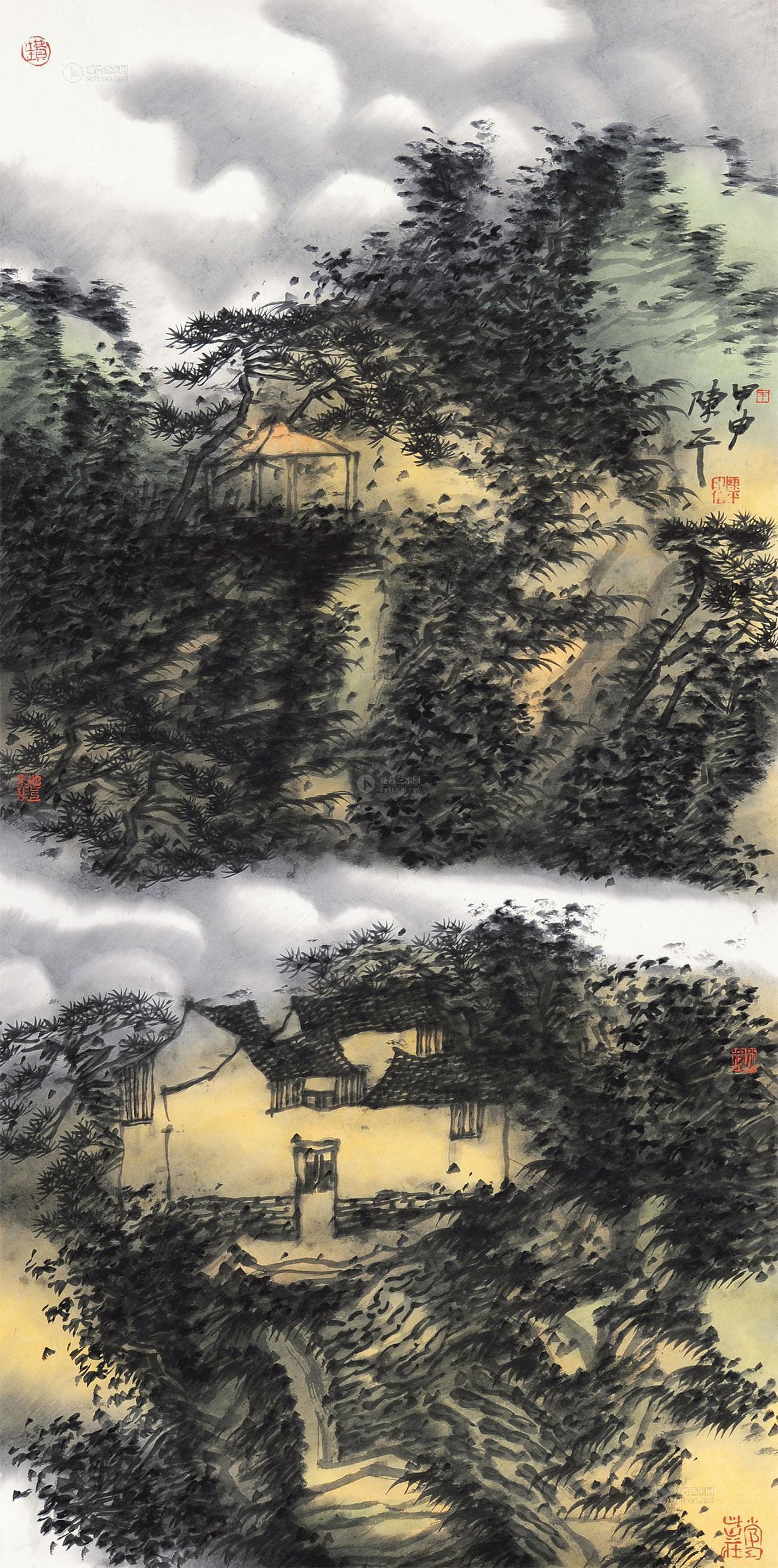 0073 2004年作 山居图 镜心 设色纸本