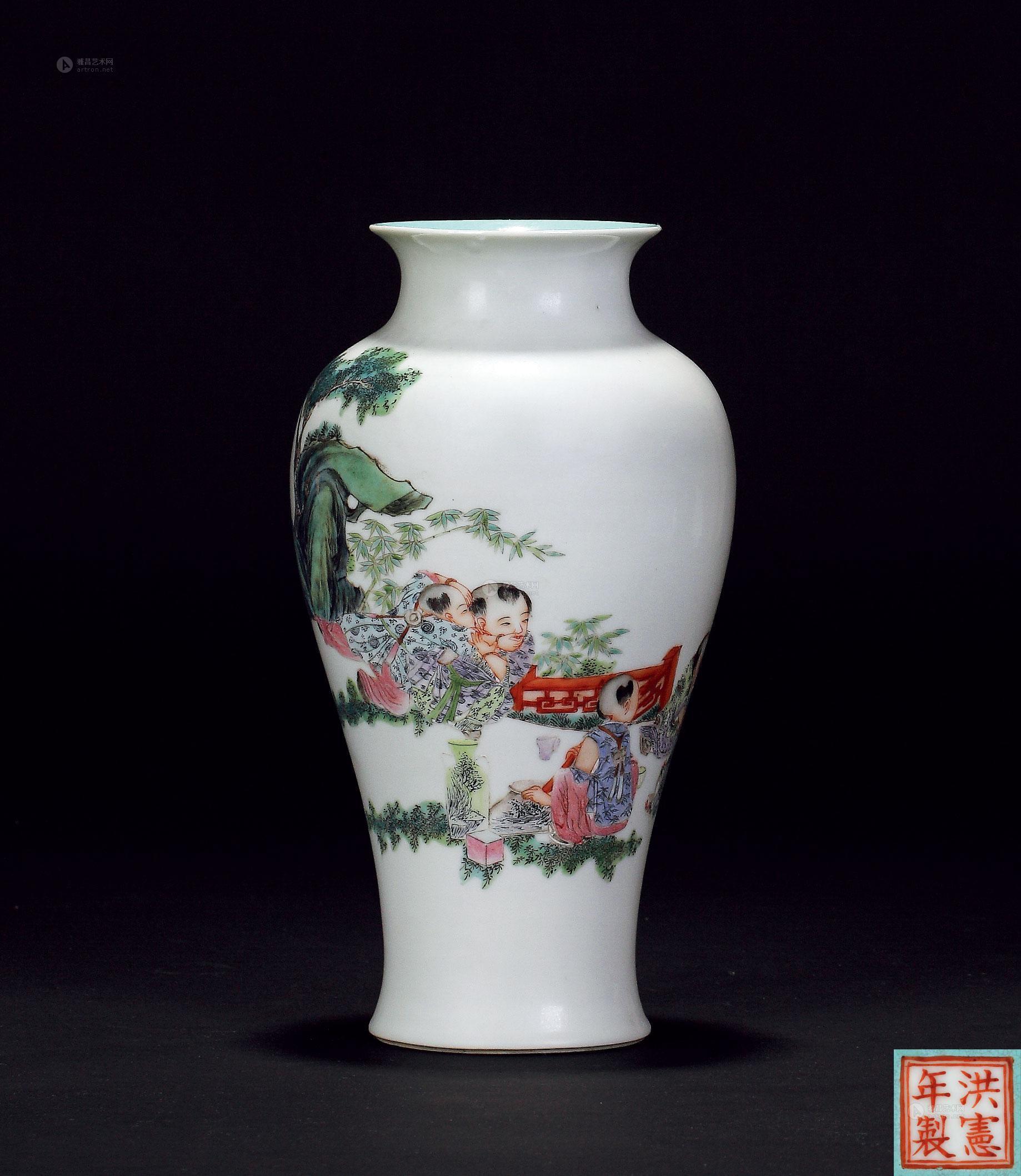 【民国 粉彩婴戏图瓶】拍卖品_图片_价格_鉴赏_民国瓷器_雅昌艺术品