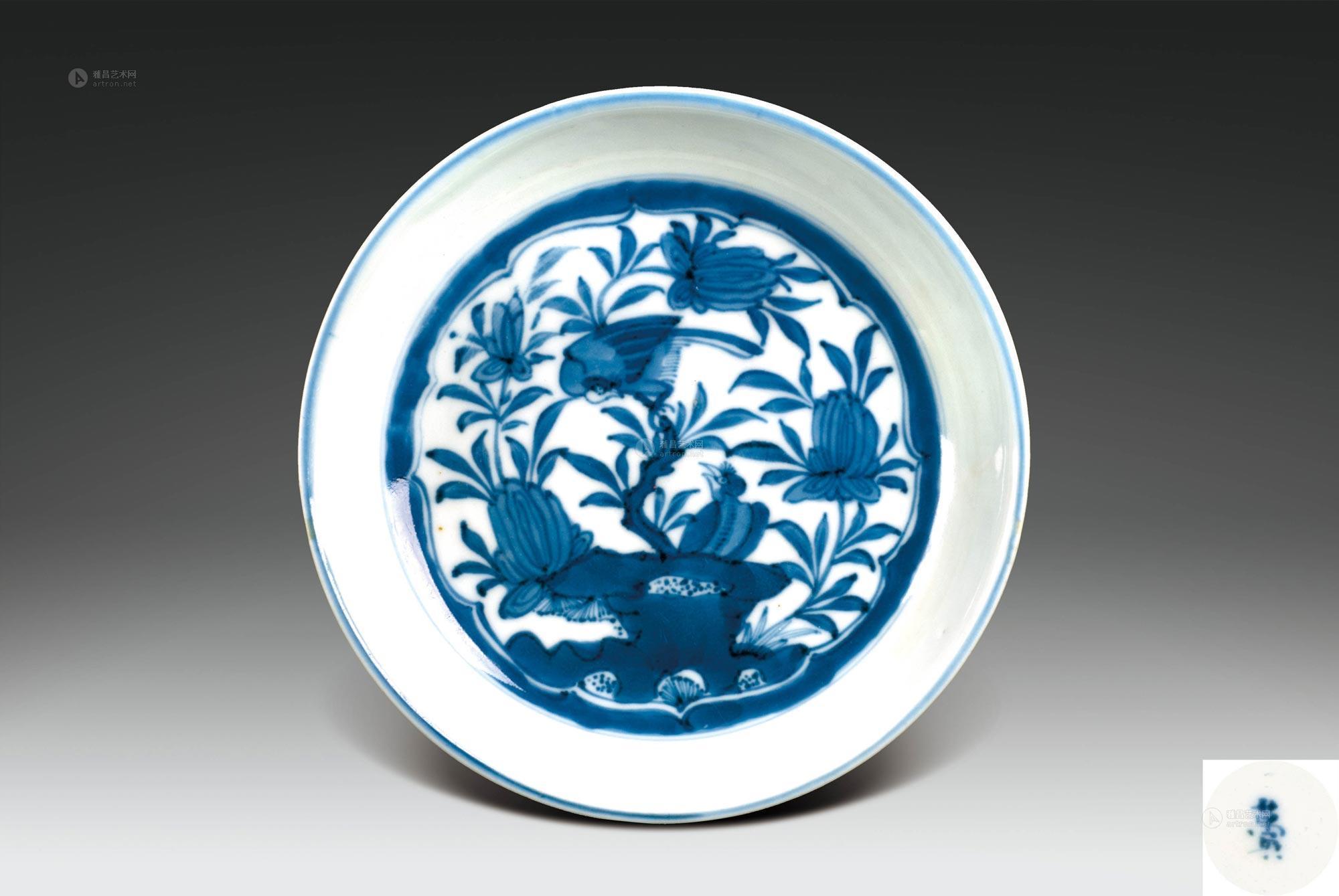 【明 青花花鸟纹盘】拍卖品_图片_价格_鉴赏_明代青花瓷器_雅昌艺术品