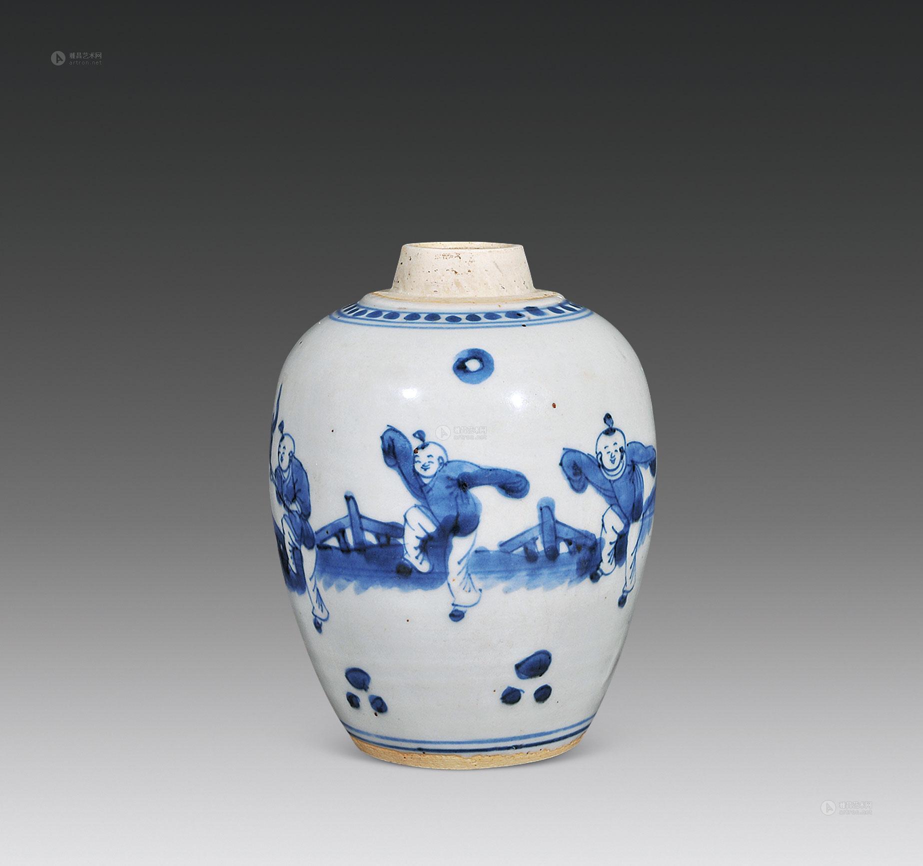 【清雍正 青花婴戏图罐】拍卖品_图片_价格_鉴赏_清代青花瓷器_雅昌