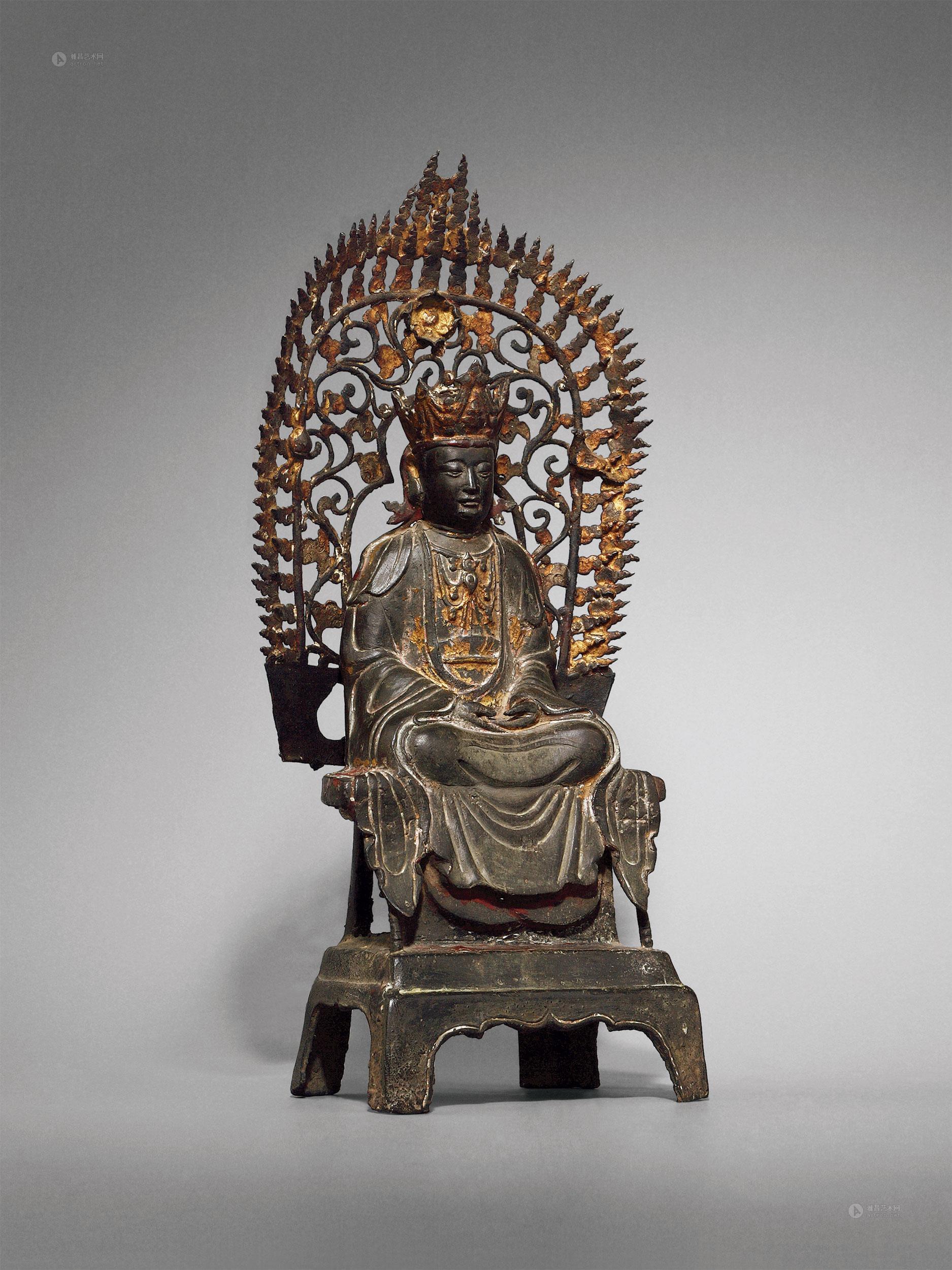 【元至明 铜泥金加彩座佛像】拍卖品_图片_价格_鉴赏_佛教文物其它