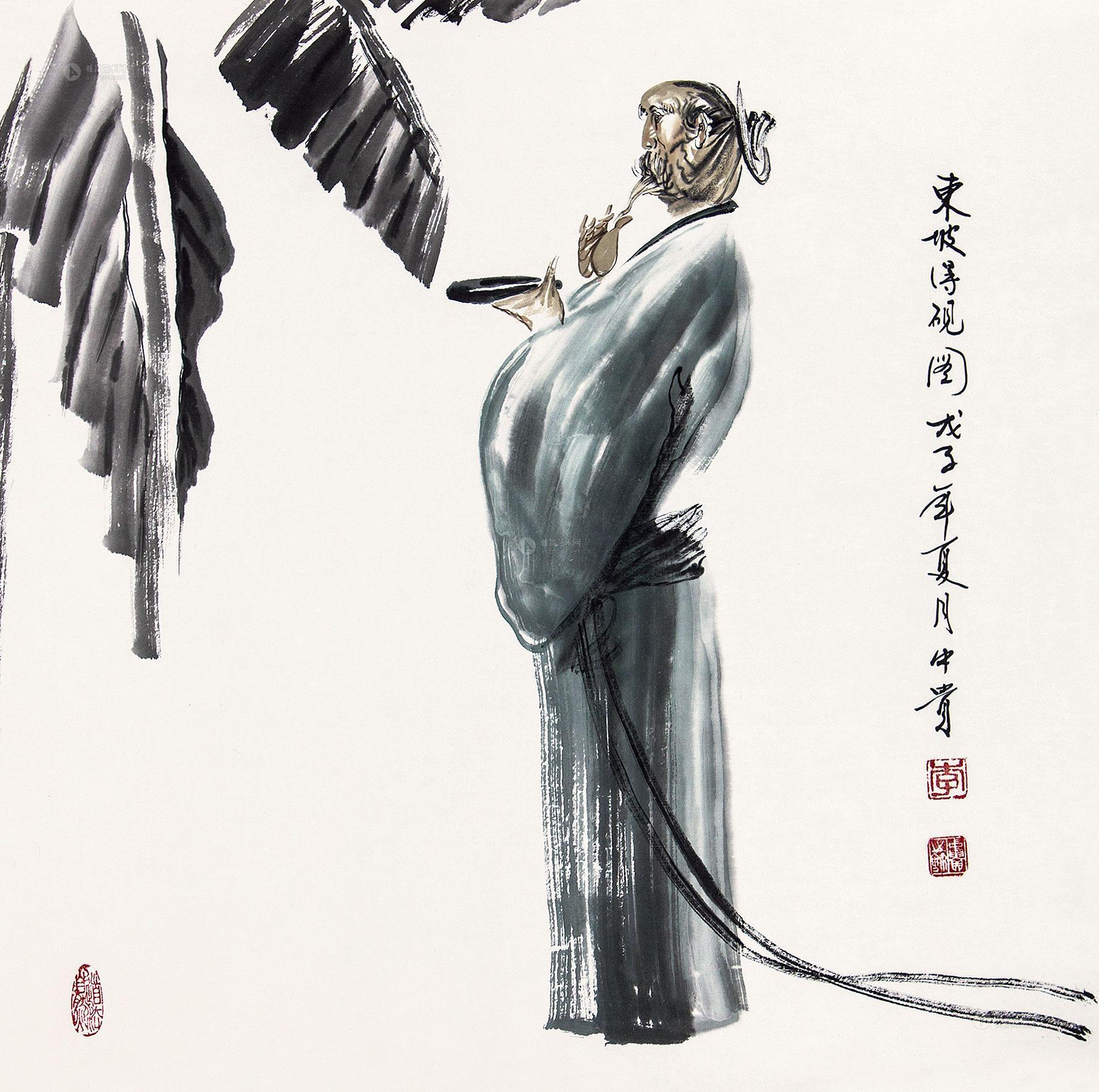 【东坡得砚图 轴 设色纸本】拍卖品_图片_价格_鉴赏_绘画_雅昌艺术品