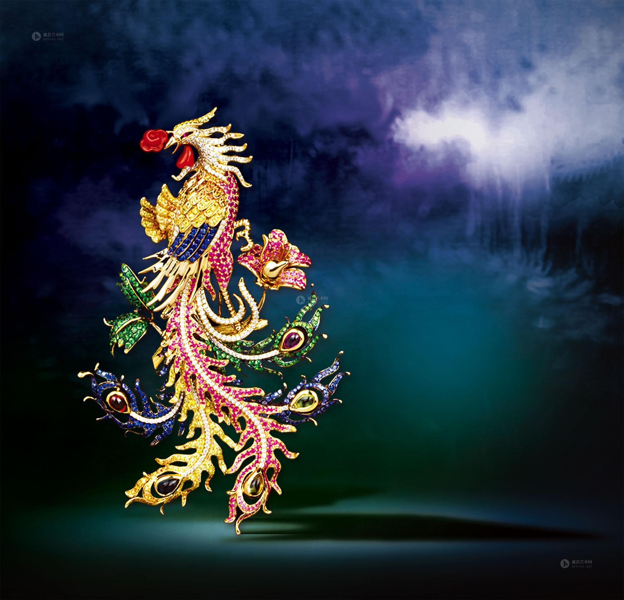【金镶钻"炫舞凤凰"胸花】拍卖品_图片_价格_鉴赏_珠宝翡翠_雅昌艺术