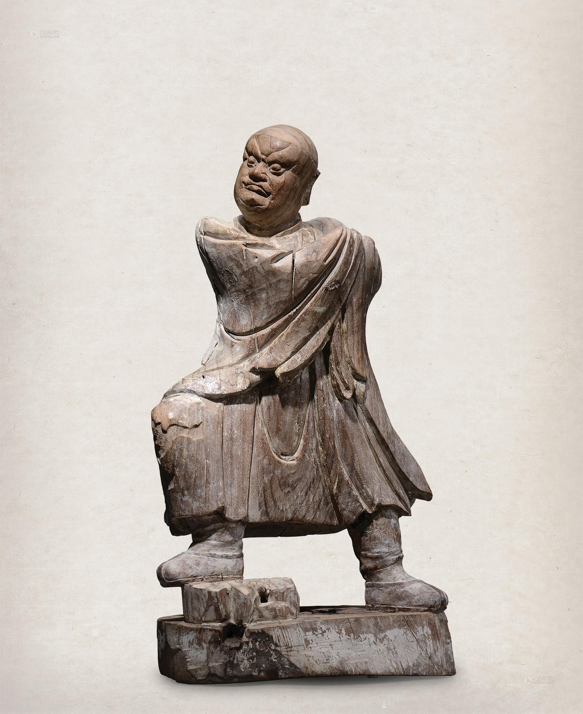 3031清代木雕罗汉立像