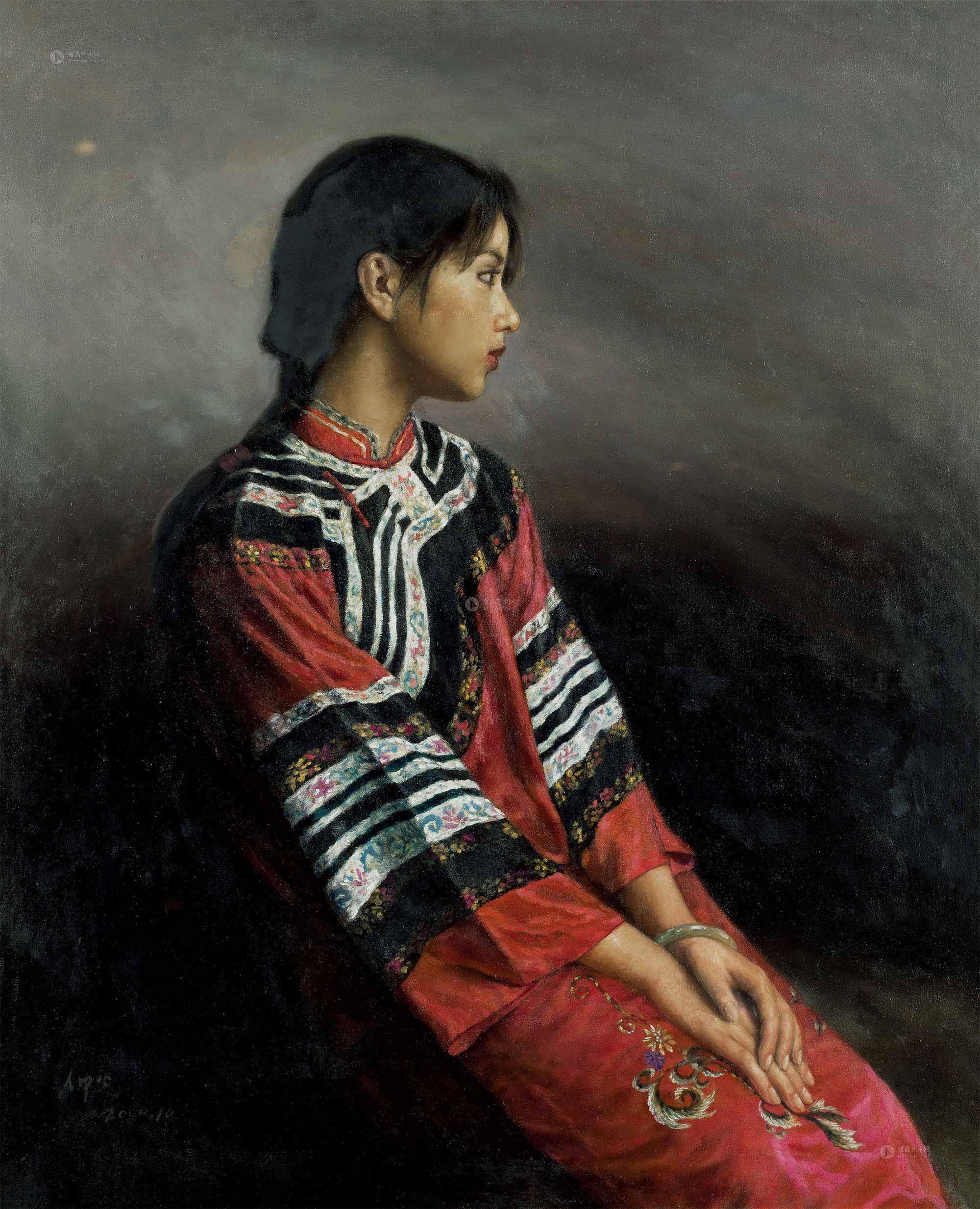 29192000年作民族服饰布面油画