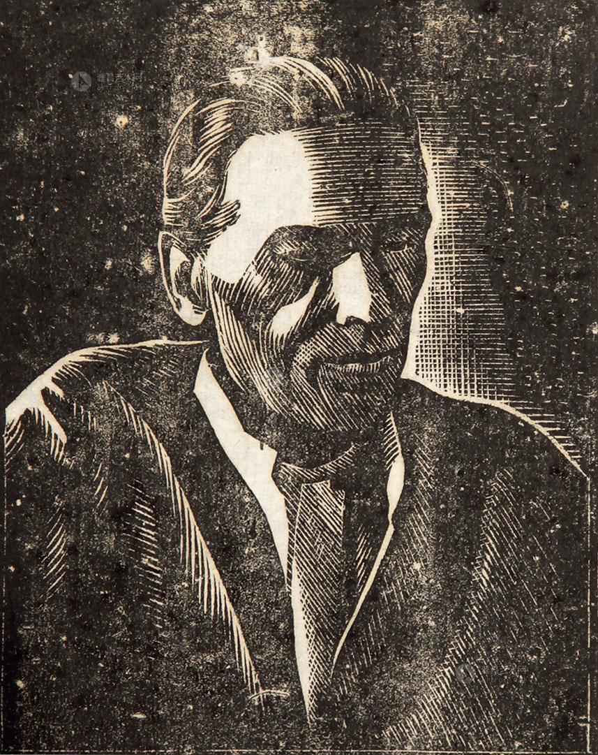 5371穆罕默德爱俪真纳黑白木刻