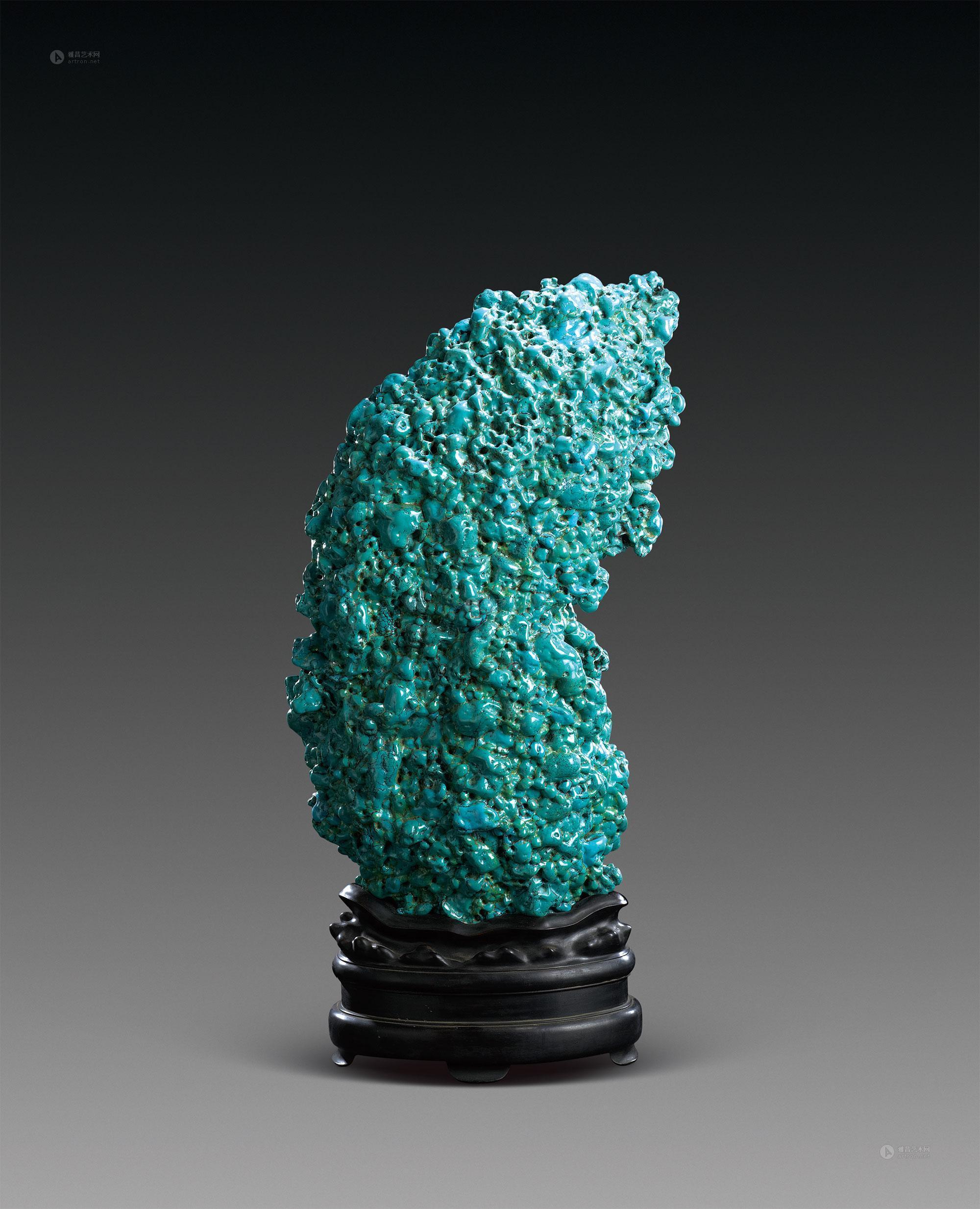 1360清绿松石山子摆件