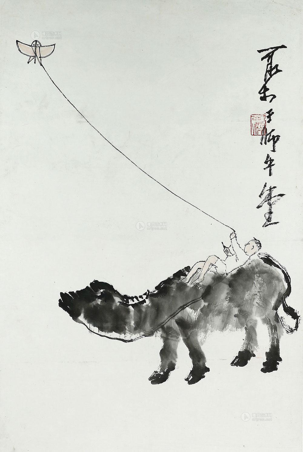 0117 风筝 立轴 纸本