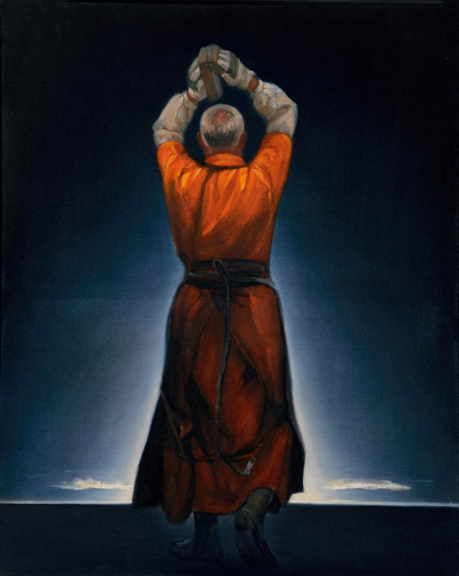 4918朝圣布面油画