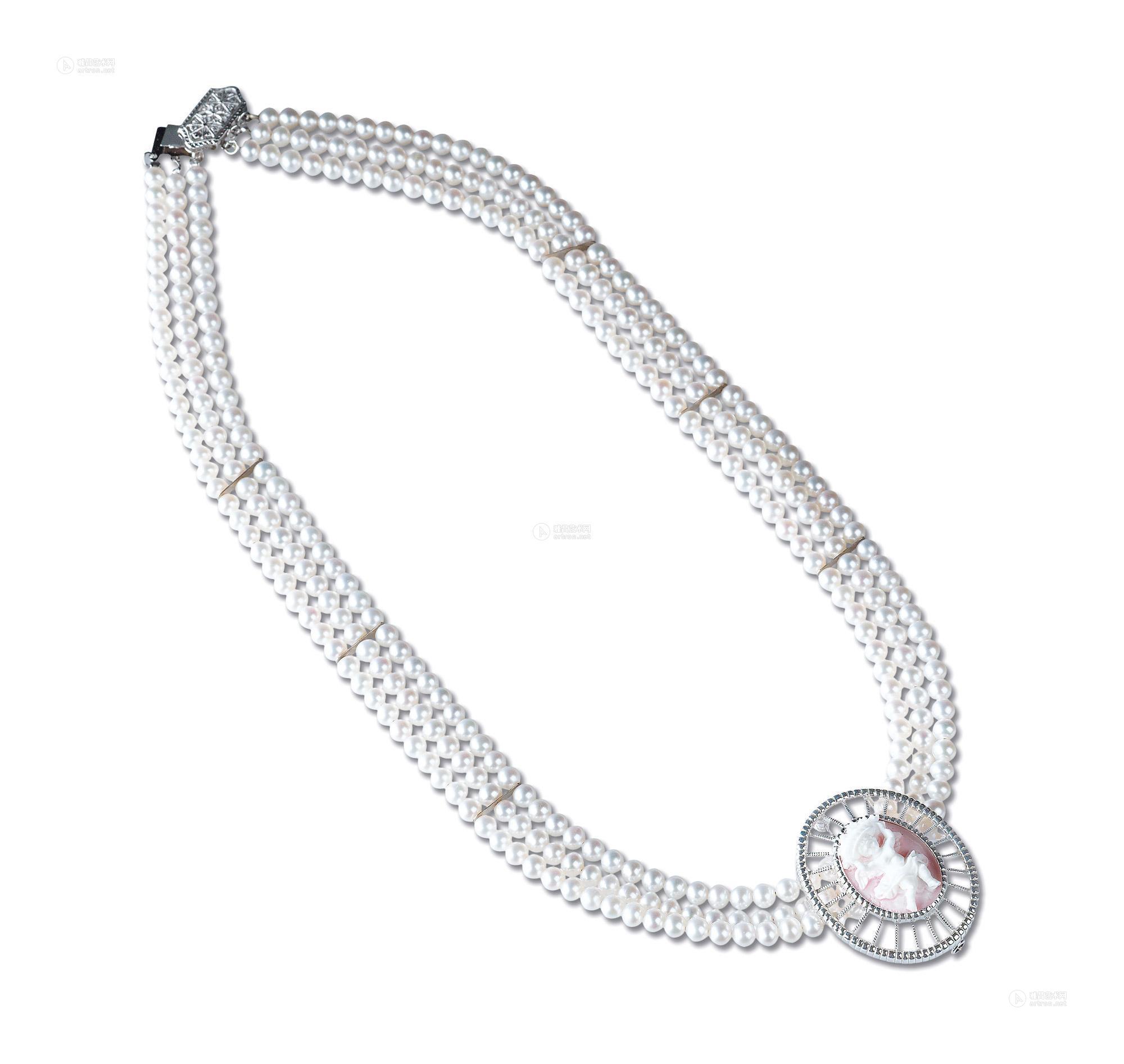 1796珍珠卡梅奥18k金项链