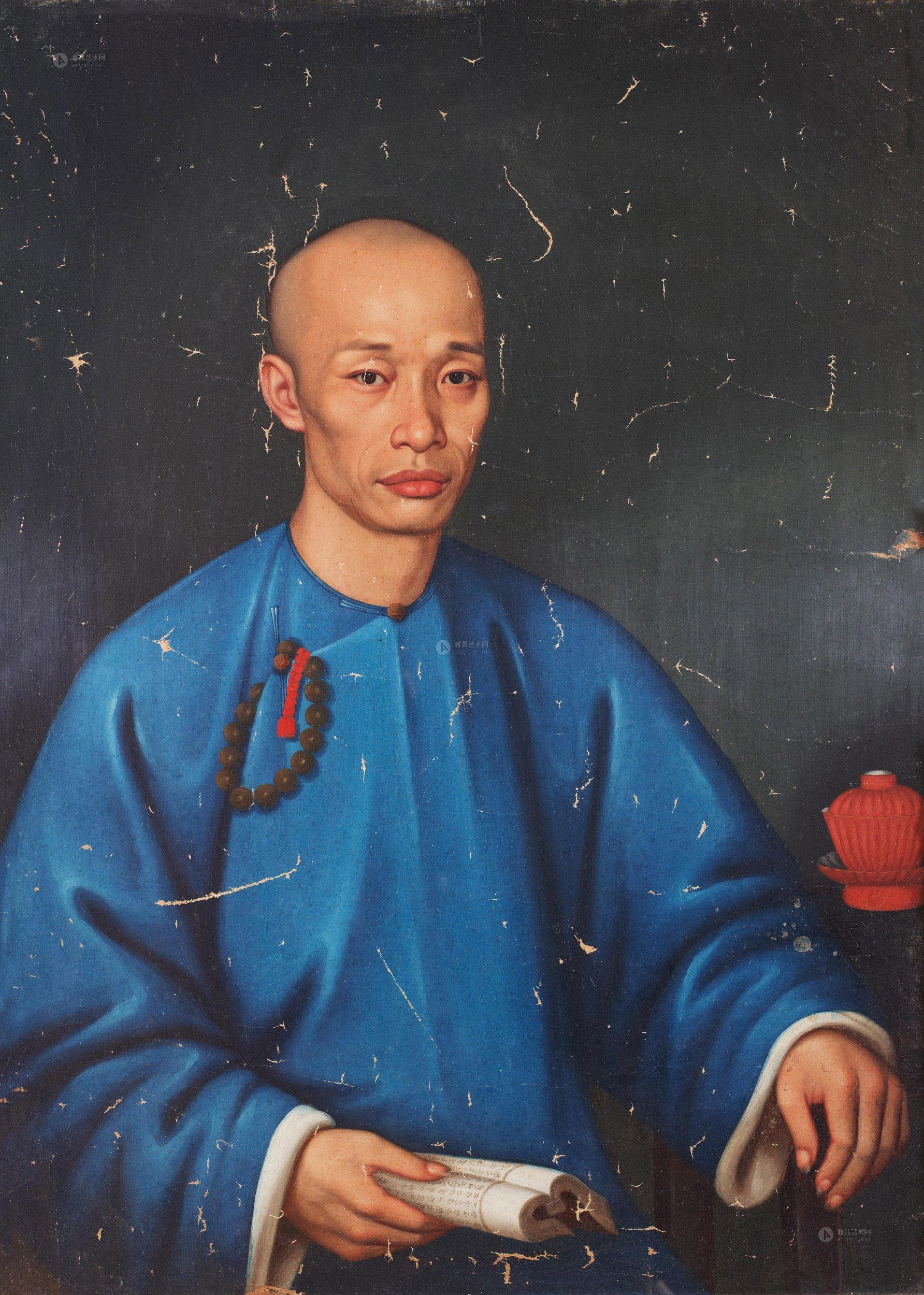 2229清代男子肖像布面油画