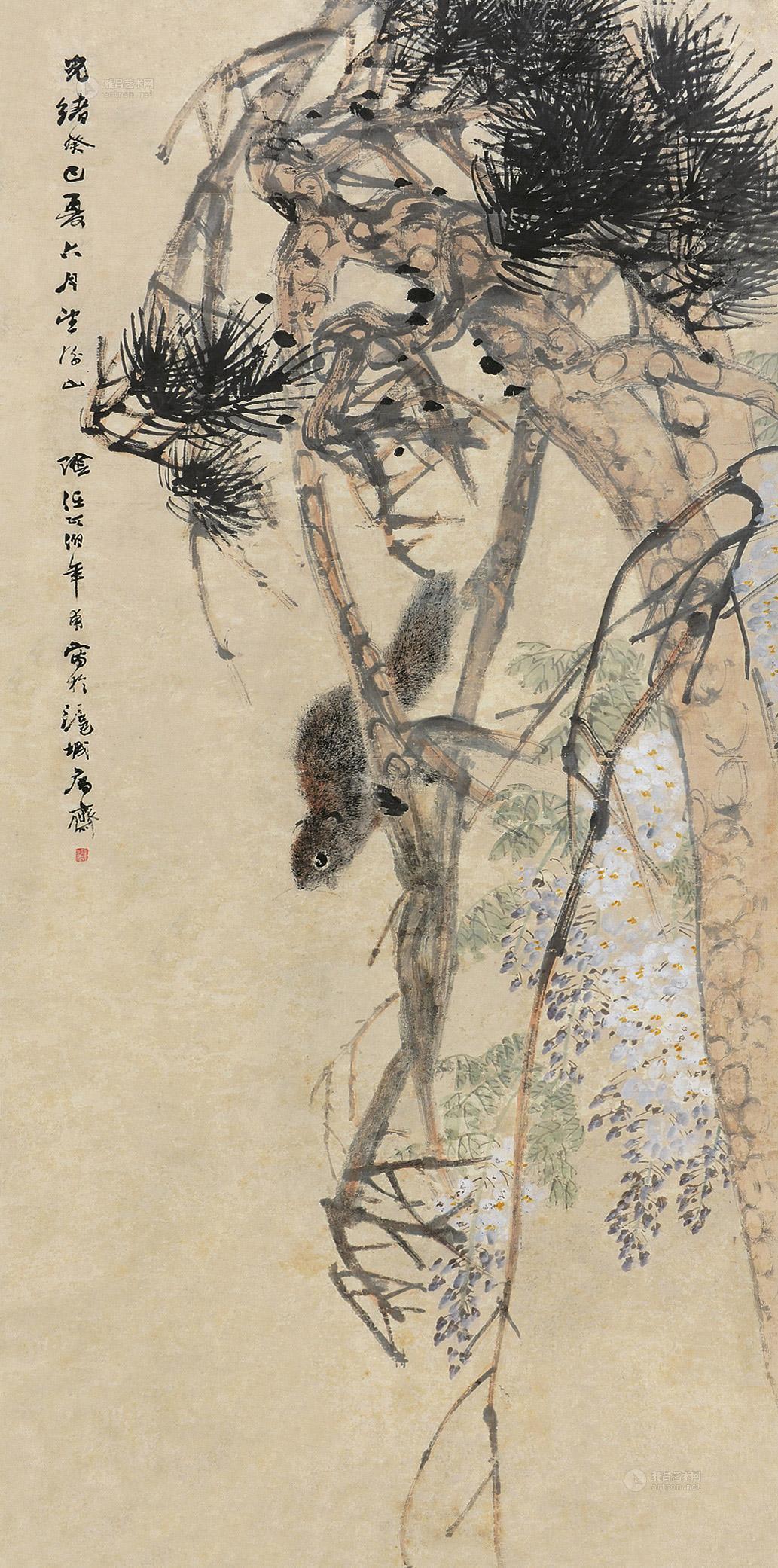 【松鼠 立轴】拍卖品_图片_价格_鉴赏_绘画_雅昌艺术品拍卖网