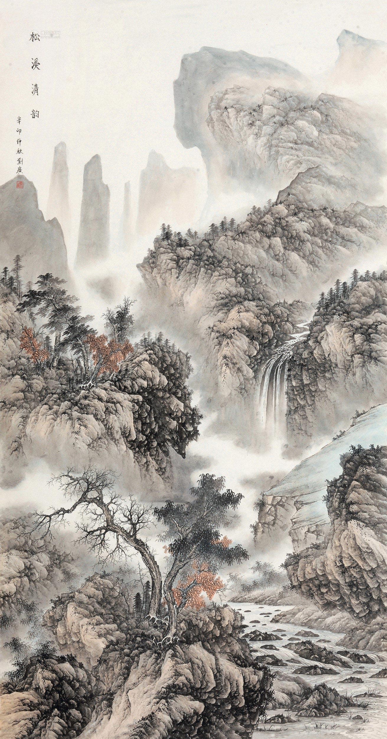 00132011年作松溪清韵镜心设色纸本