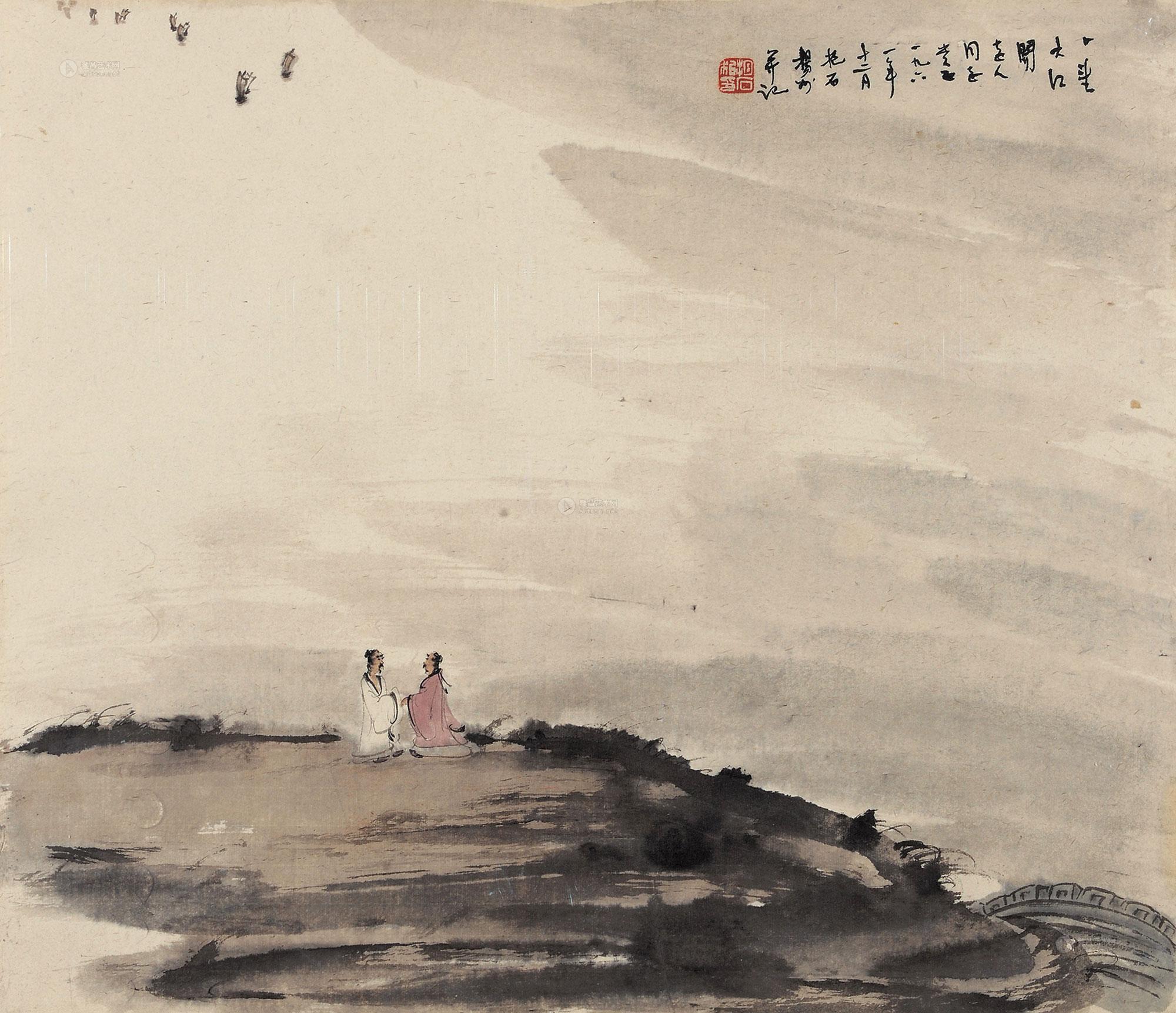 29441961年作一望大江开镜心设色纸本