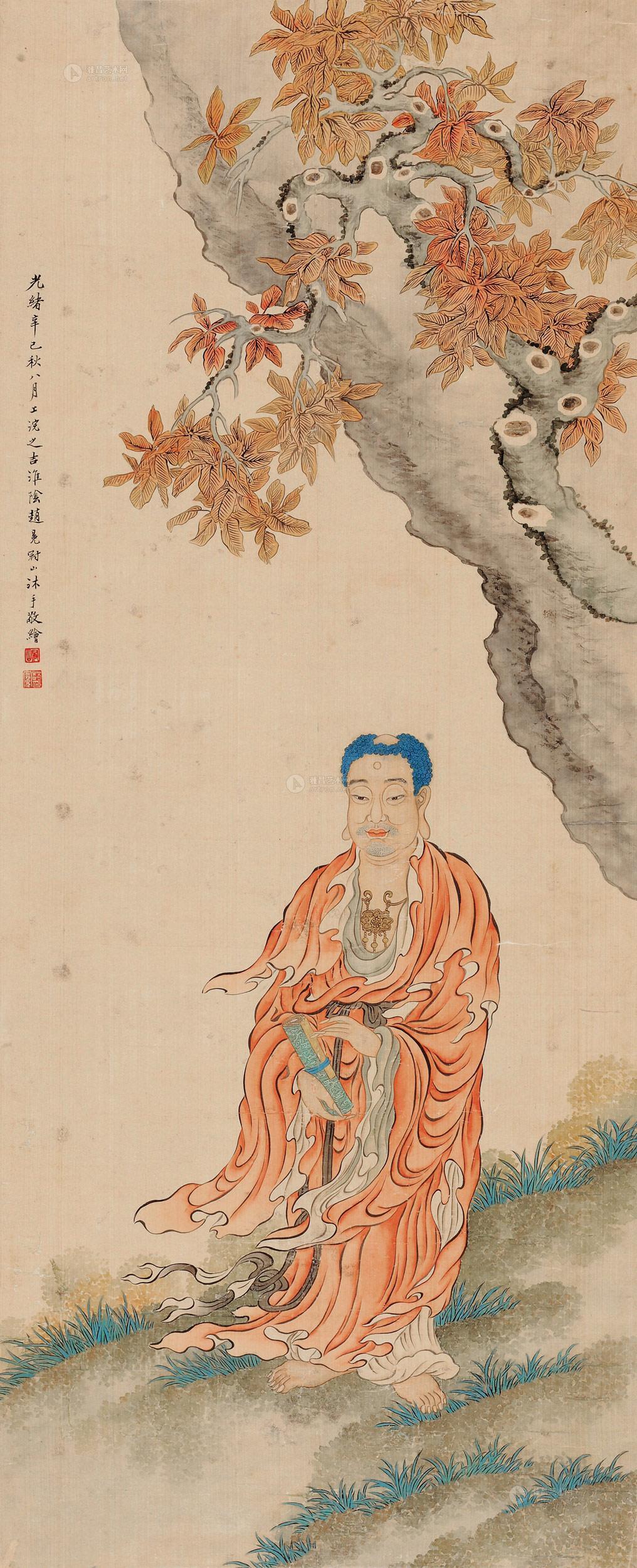 46251881年作佛像立轴设色绢本