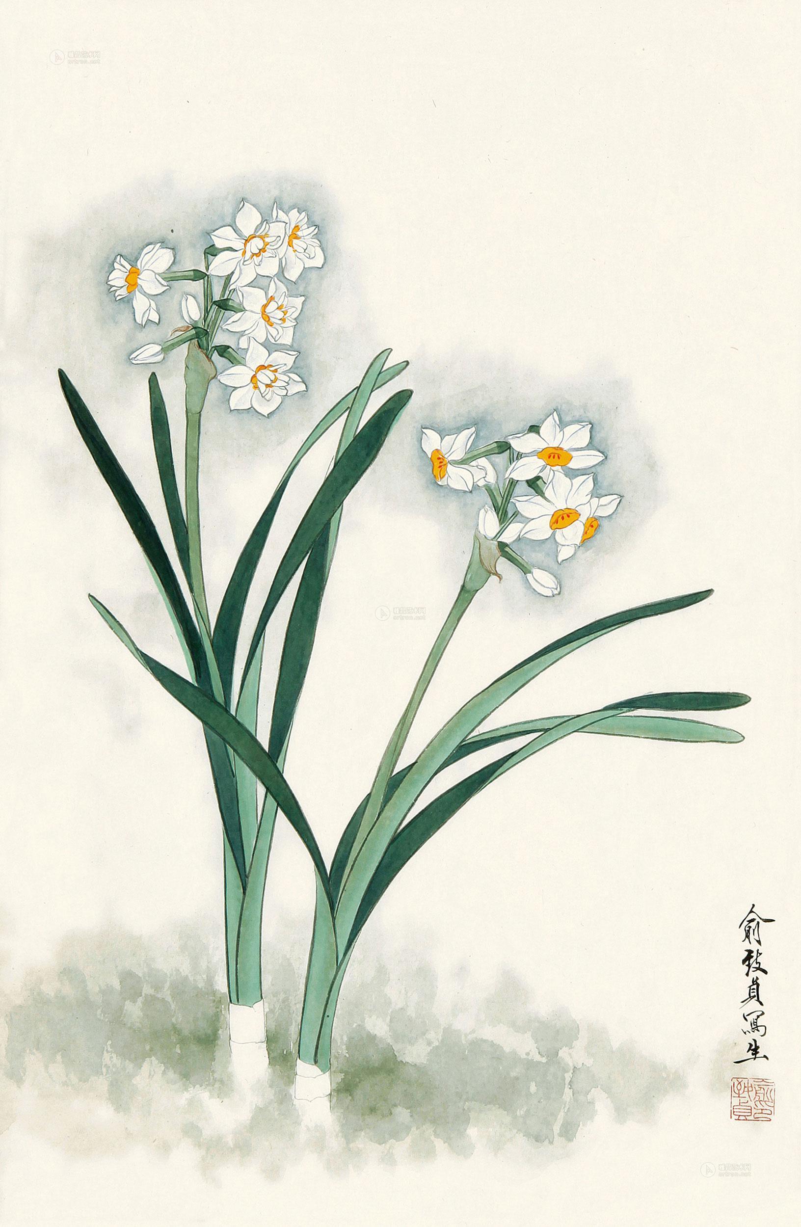 0133兰花一件镜片纸本