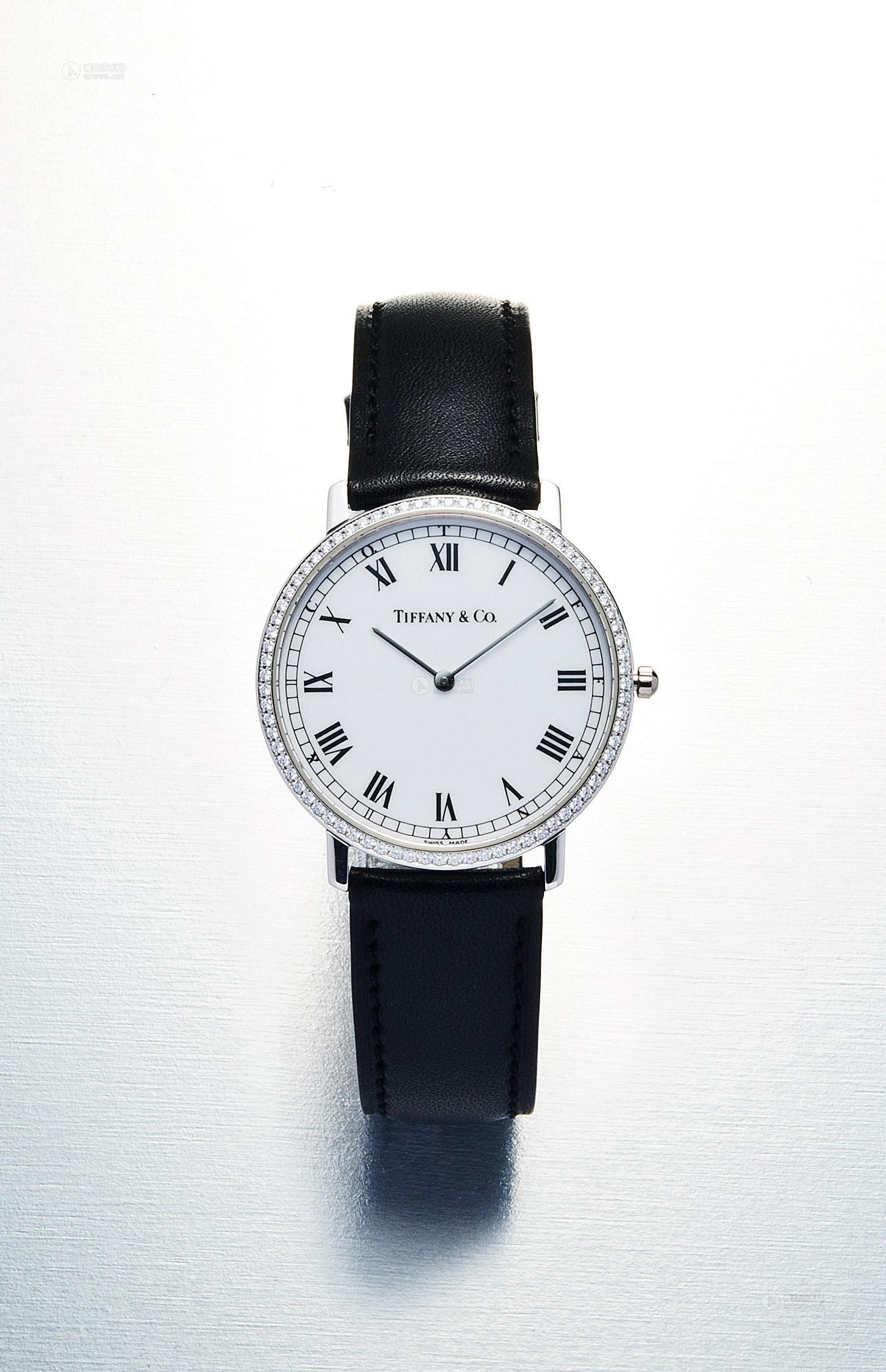 0803狄芬尼18k白金钻石圈石英机芯皮带腕表