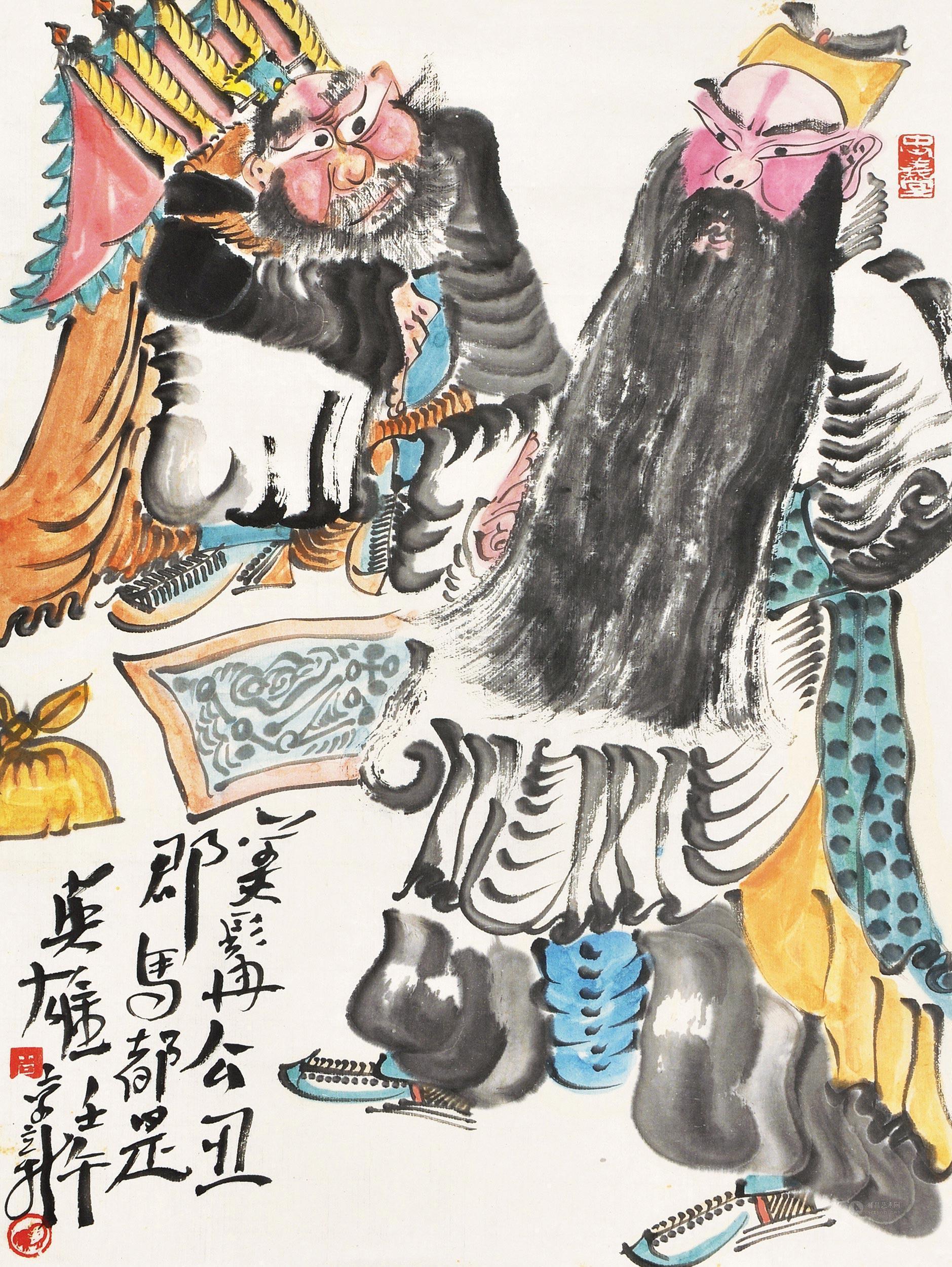 【水浒人物 镜心 设色纸本】拍卖品_图片_价格_鉴赏_绘画_雅昌艺术品