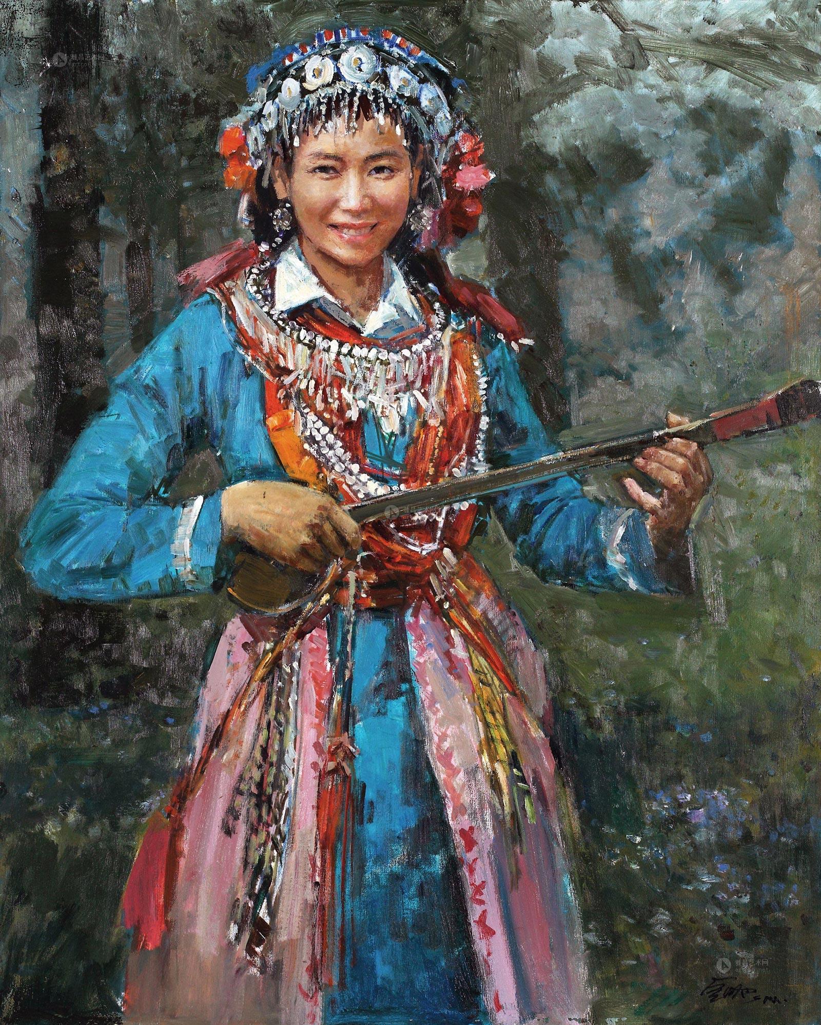 傈僳族人物画图片