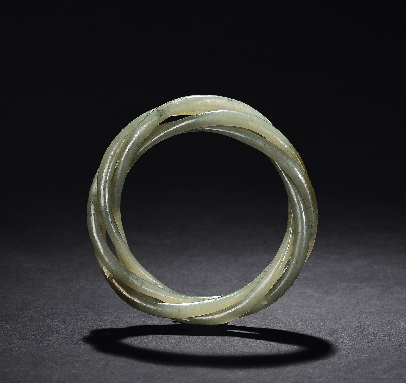 1990清青玉绳纹镯