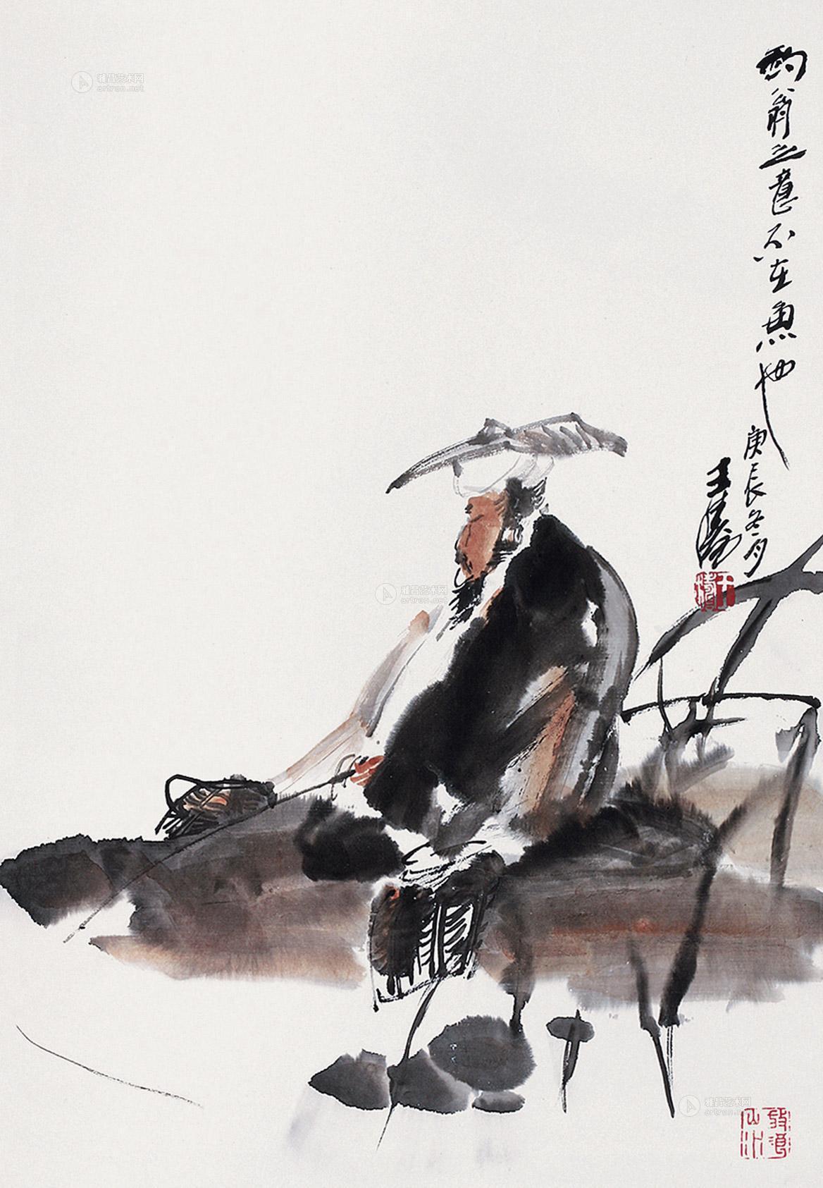 01542000年作醉翁之意立轴设色纸本