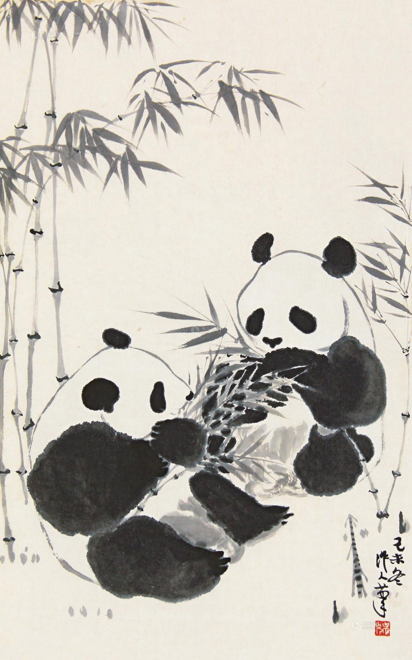 【熊猫 立轴 纸本】拍卖品