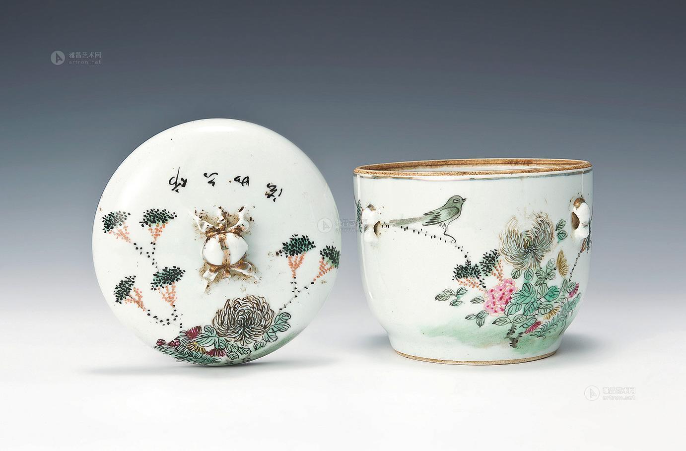 【粉彩花鸟纹盖盅】拍卖品_图片_价格_鉴赏_现当代及其它瓷器_雅昌