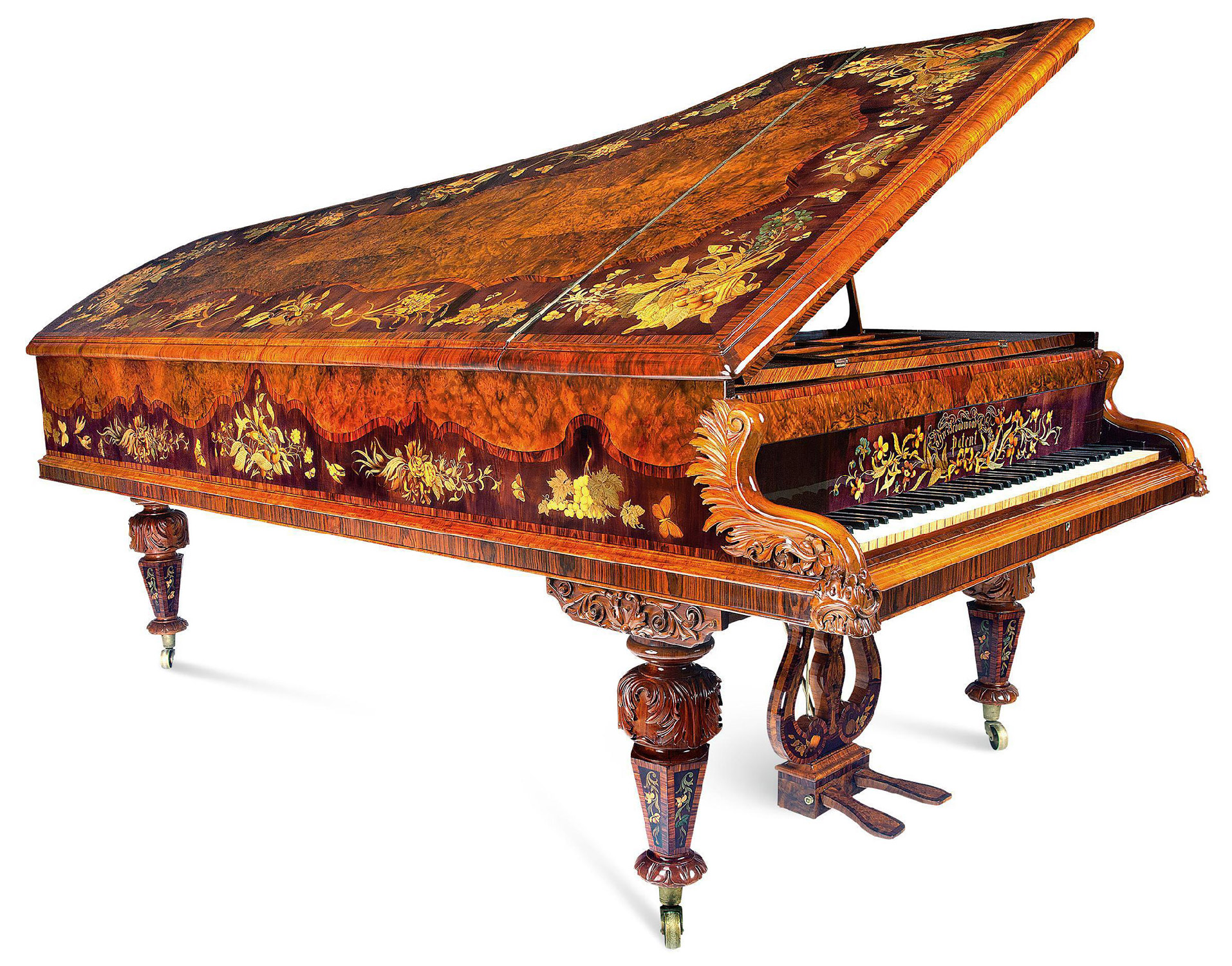 84521840年至1845年英国69布洛德伍德jbroadwood豪华镶嵌三角钢琴英