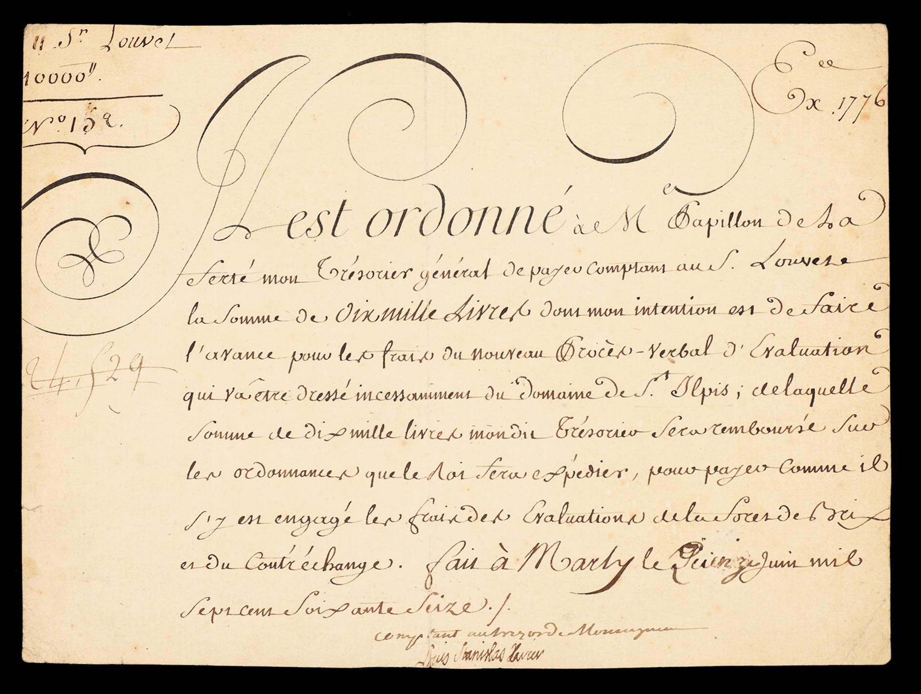 《法国国王》路易十八(louisstanislasxavier)签名信一件