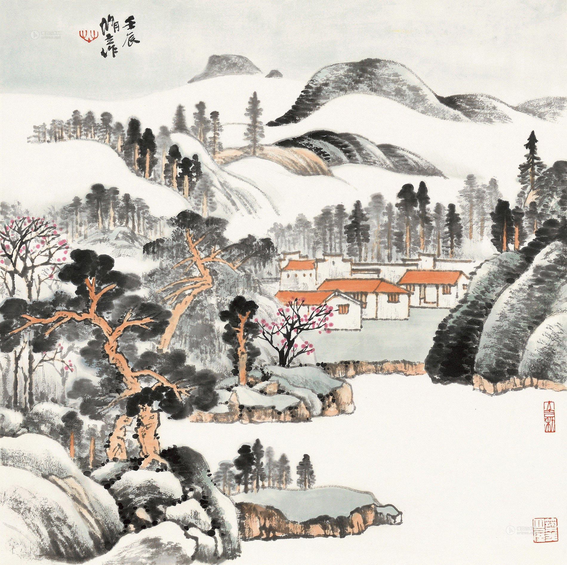 1408壬辰2012年作松雪山居镜片设色纸本