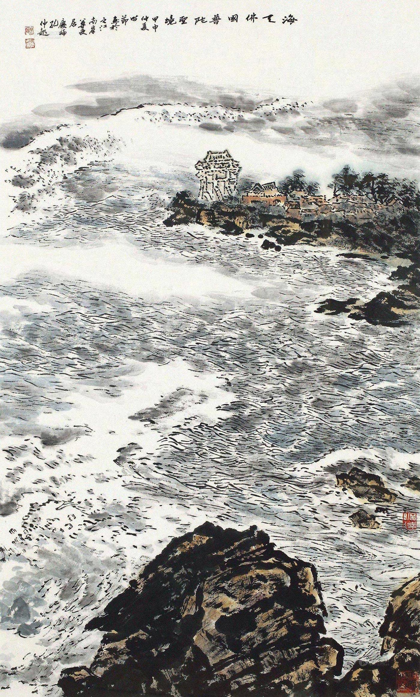 0488山水海天佛国镜框