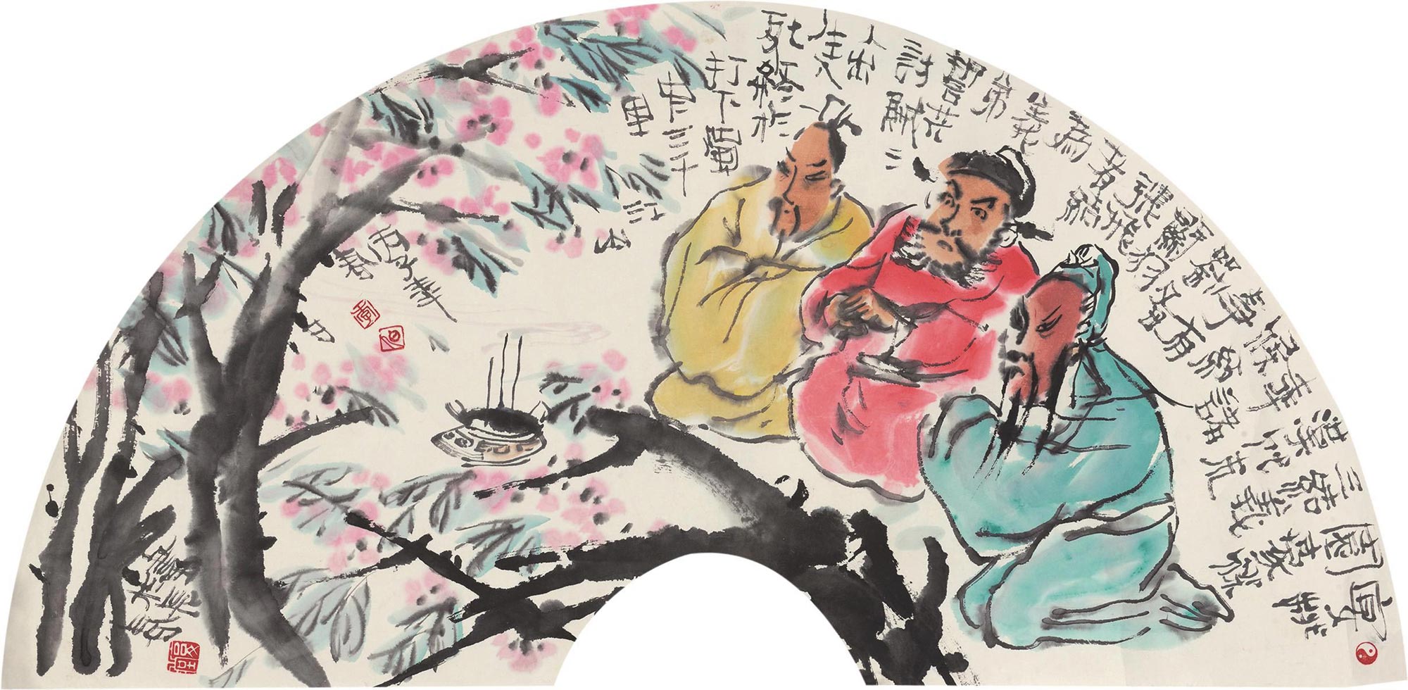 4085桃园三结义镜心设色纸本