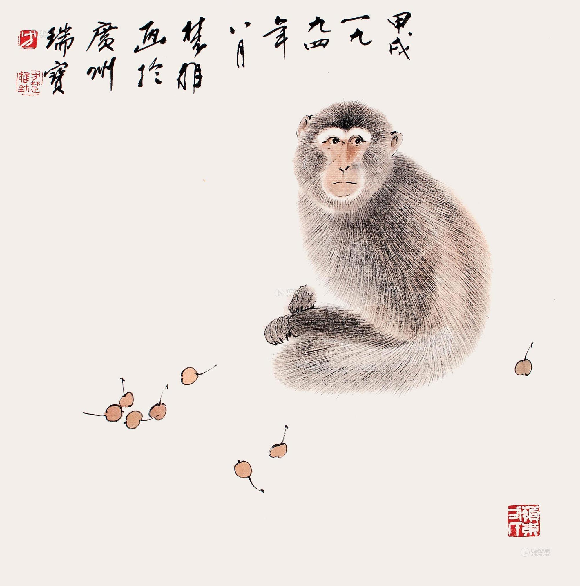 水墨猴子的简单画法图片