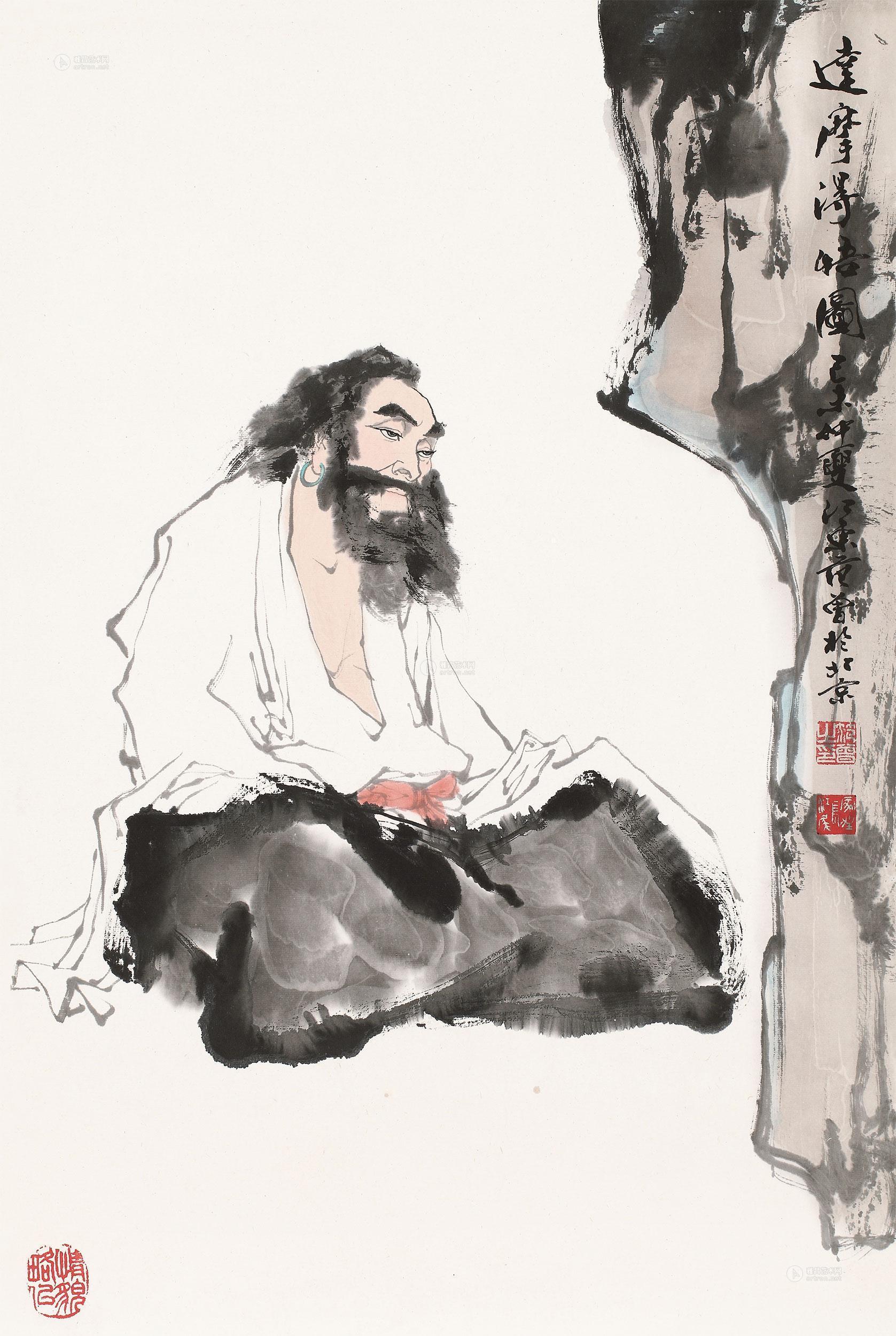 0176 1979年作 达摩得悟图 立轴 设色纸本