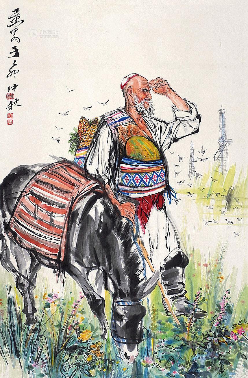 0104库尔班大叔立轴纸本